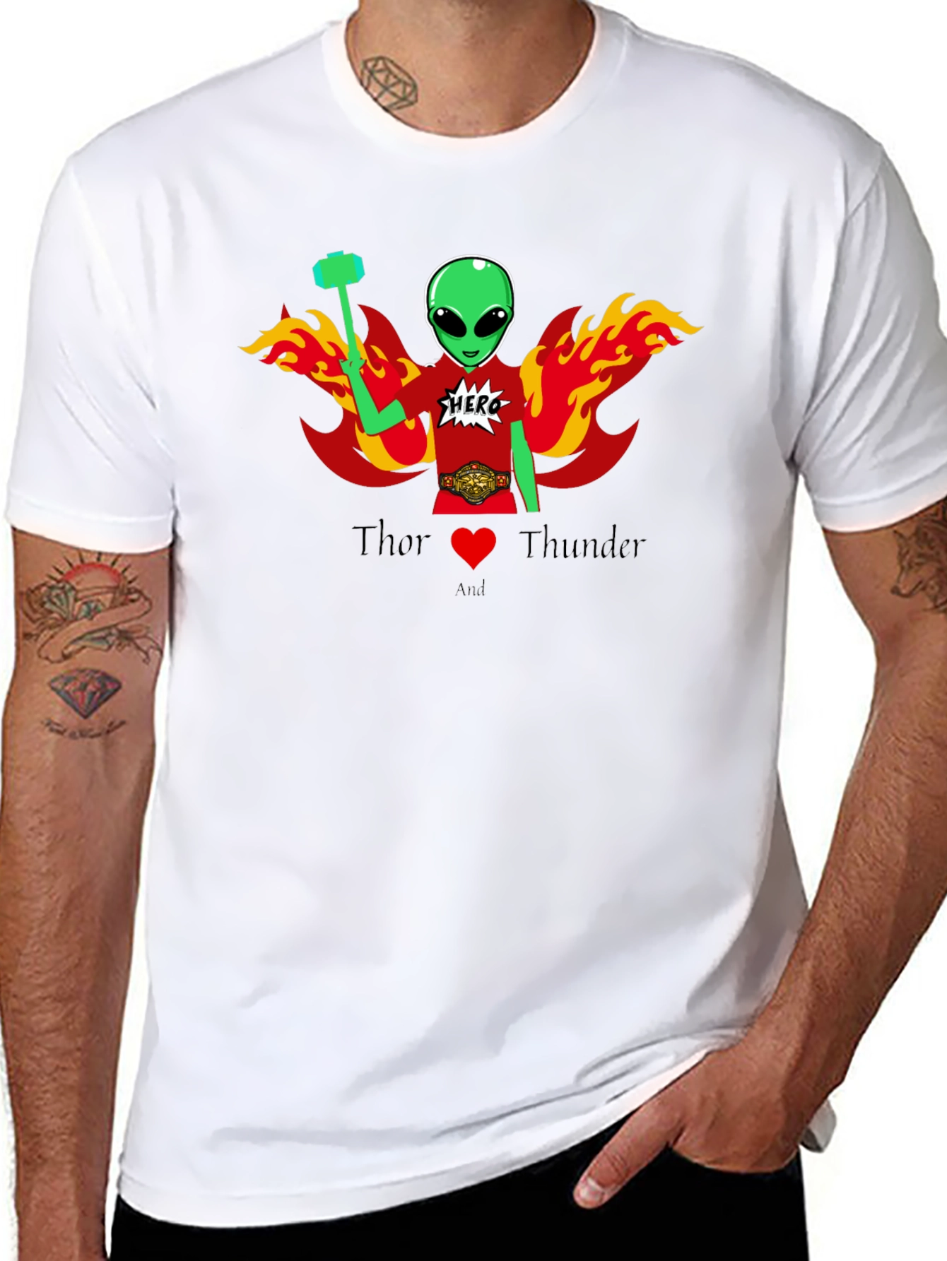 Thor Alien Superhero Graphic T-Shirt