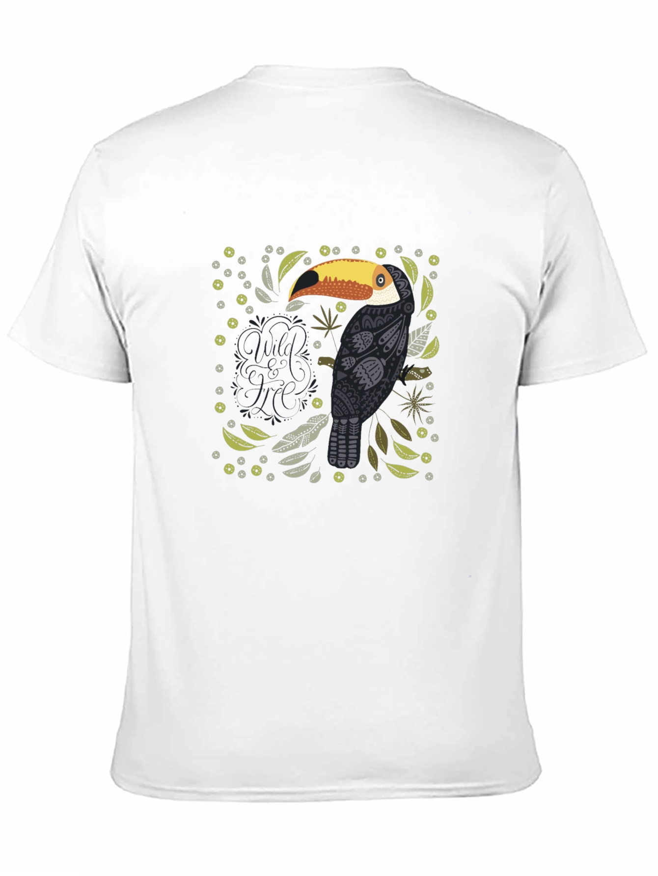 Stylish Toucan Graphic Black T-Shirt