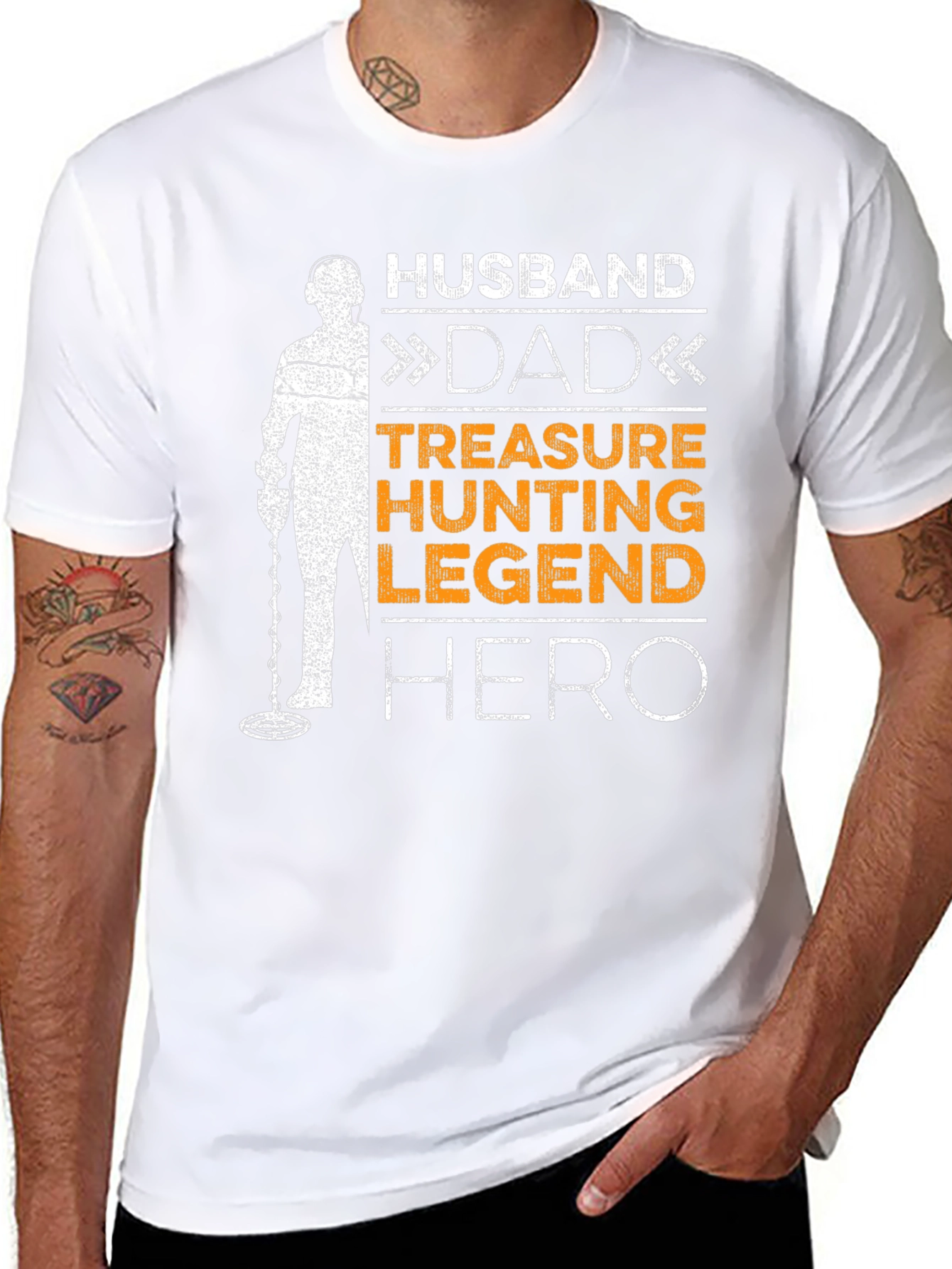 Husband Dad Treasure Hunting Legend Hero T-Shirt