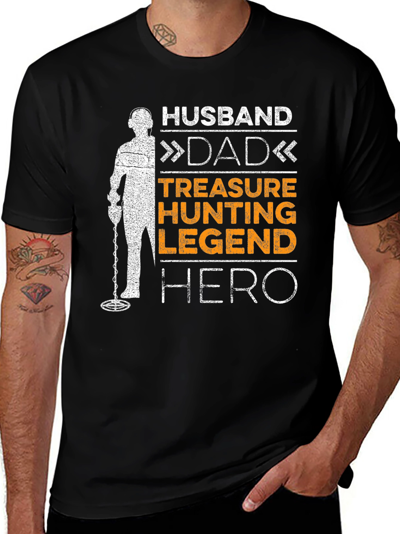 Husband Dad Treasure Hunting Legend Hero T-Shirt