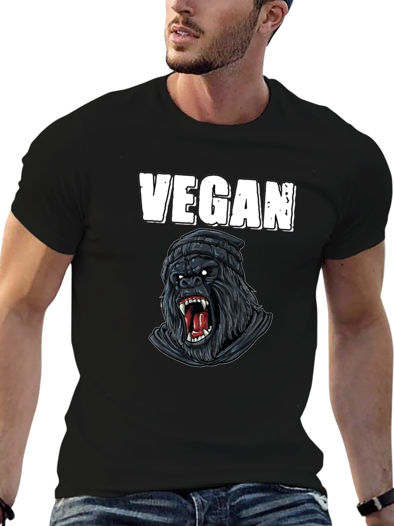 Vegan Gorilla Graphic T-Shirt