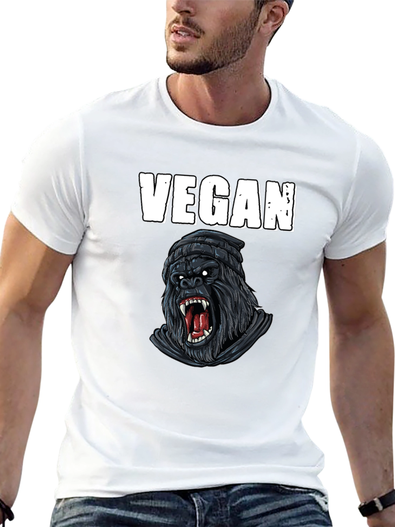 Vegan Gorilla Graphic T-Shirt