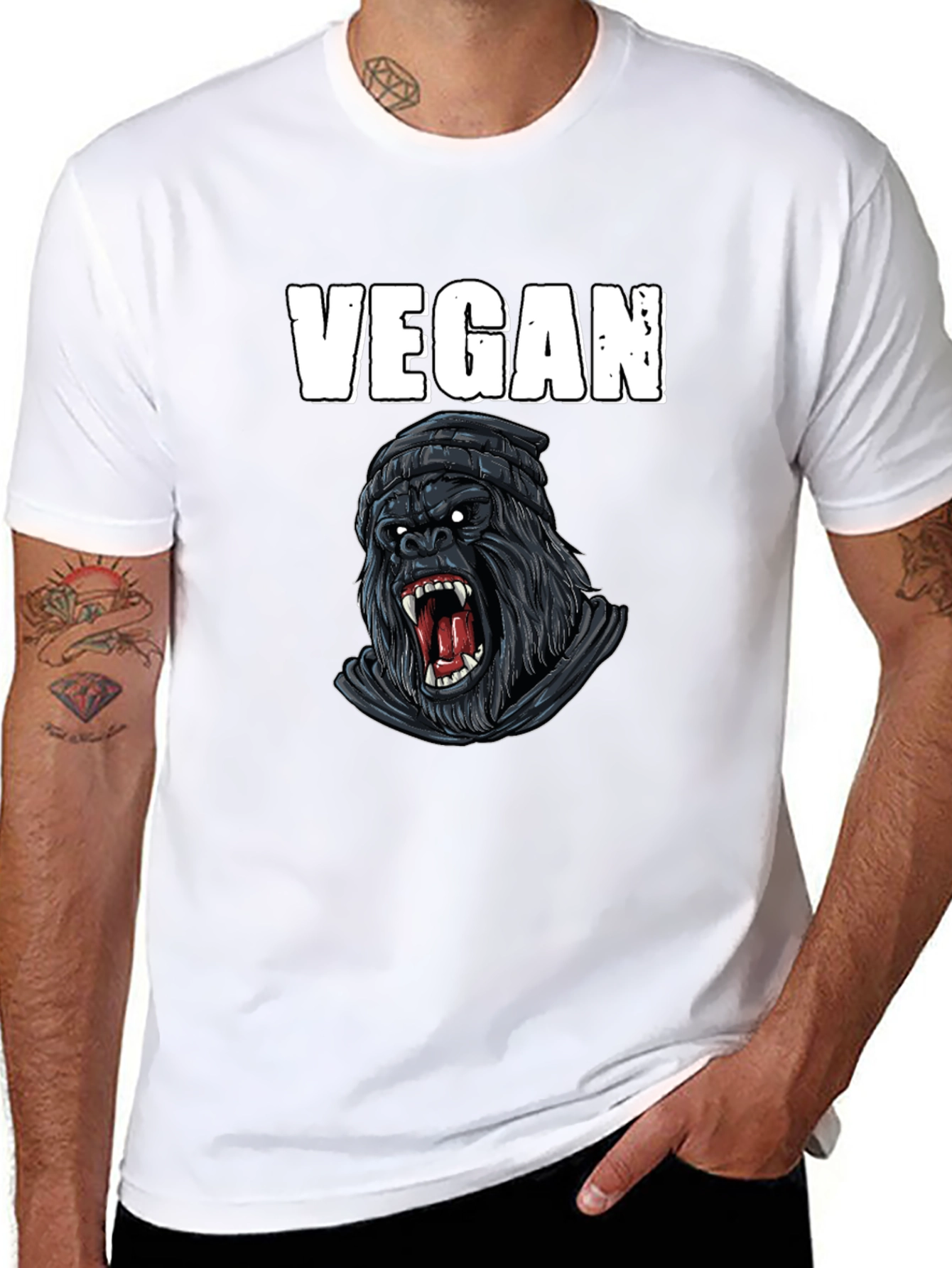 Vegan Gorilla Graphic T-Shirt