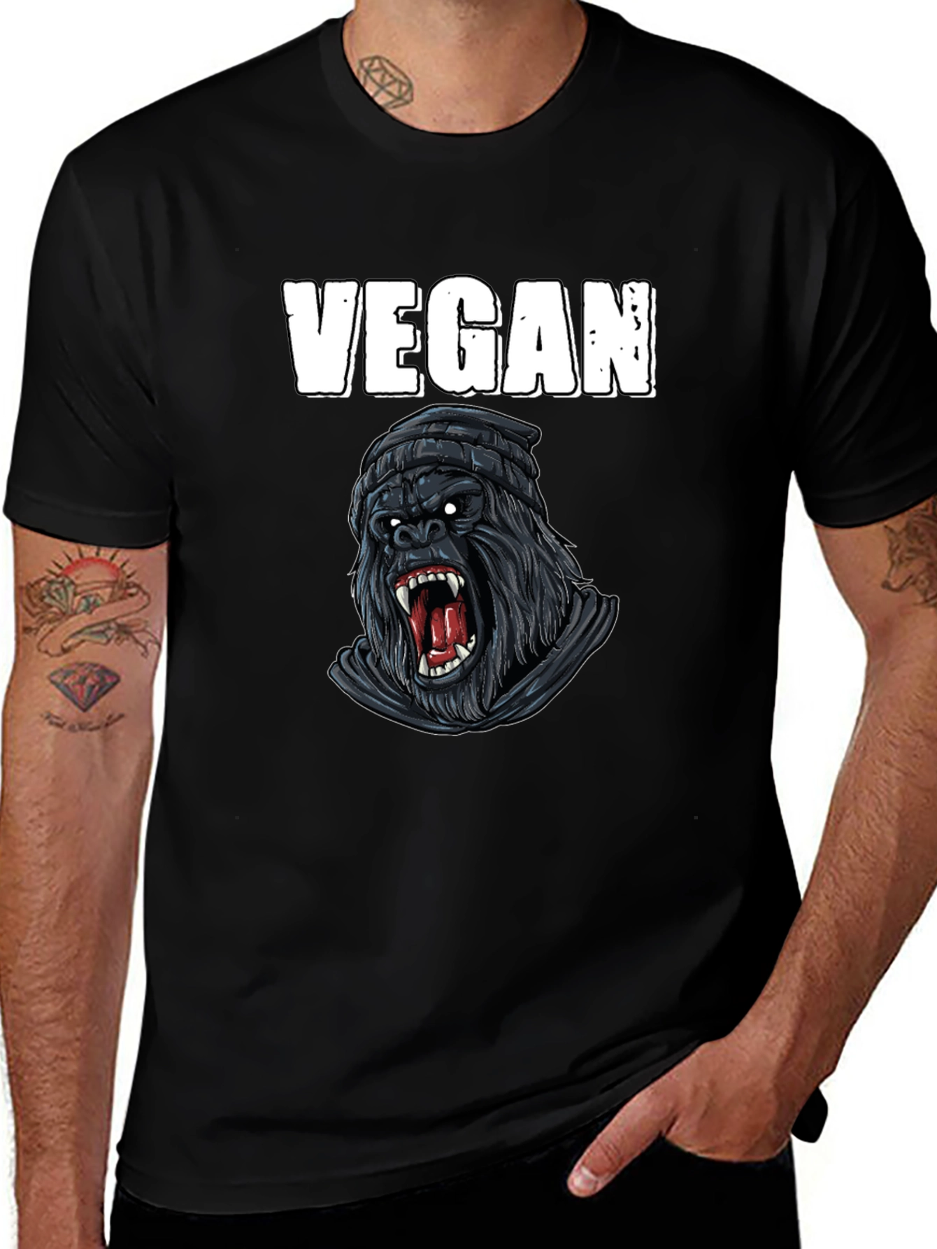Vegan Gorilla Graphic T-Shirt