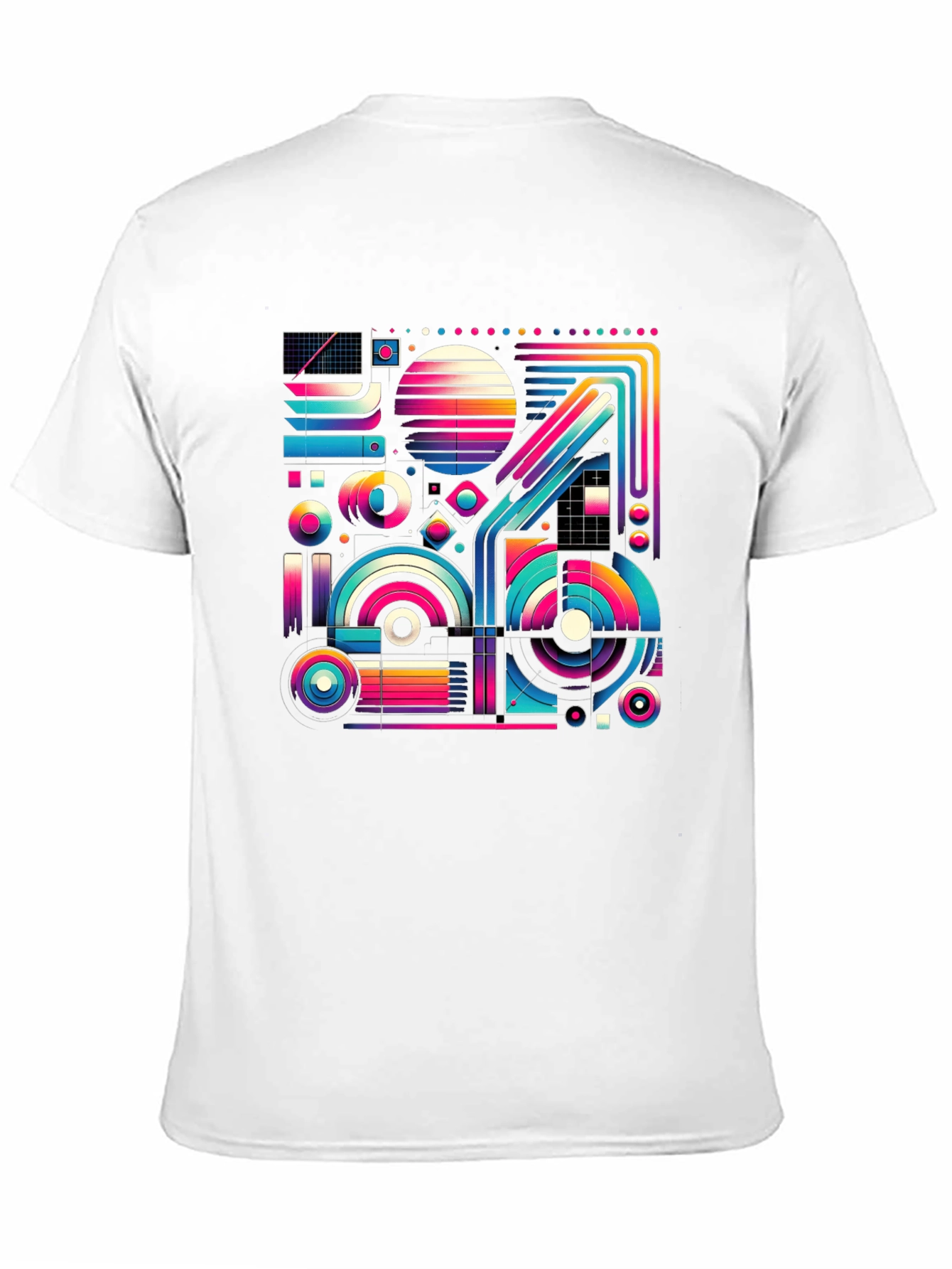 Geometric Retro T-Shirt - Vibrant 80s Style