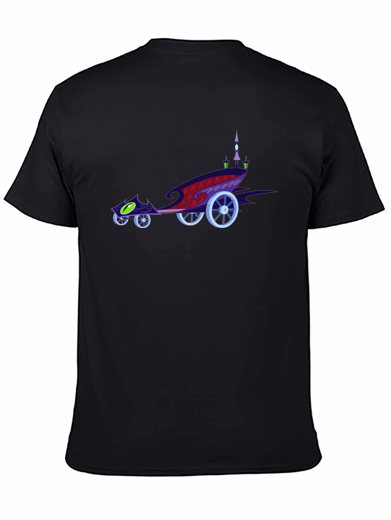 Cartoon Carriage Black T-Shirt