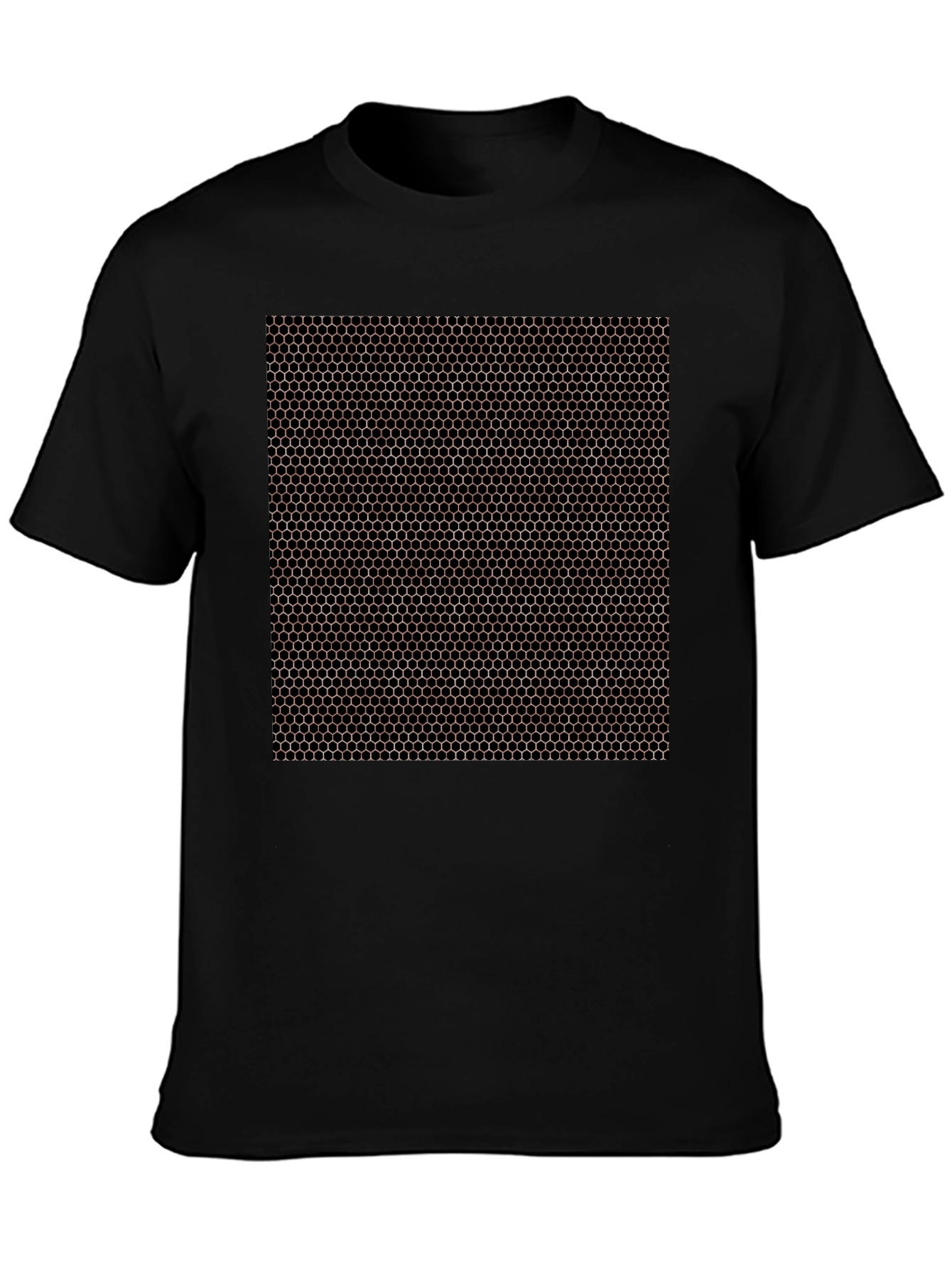 Honeycomb Pattern Black T-Shirt