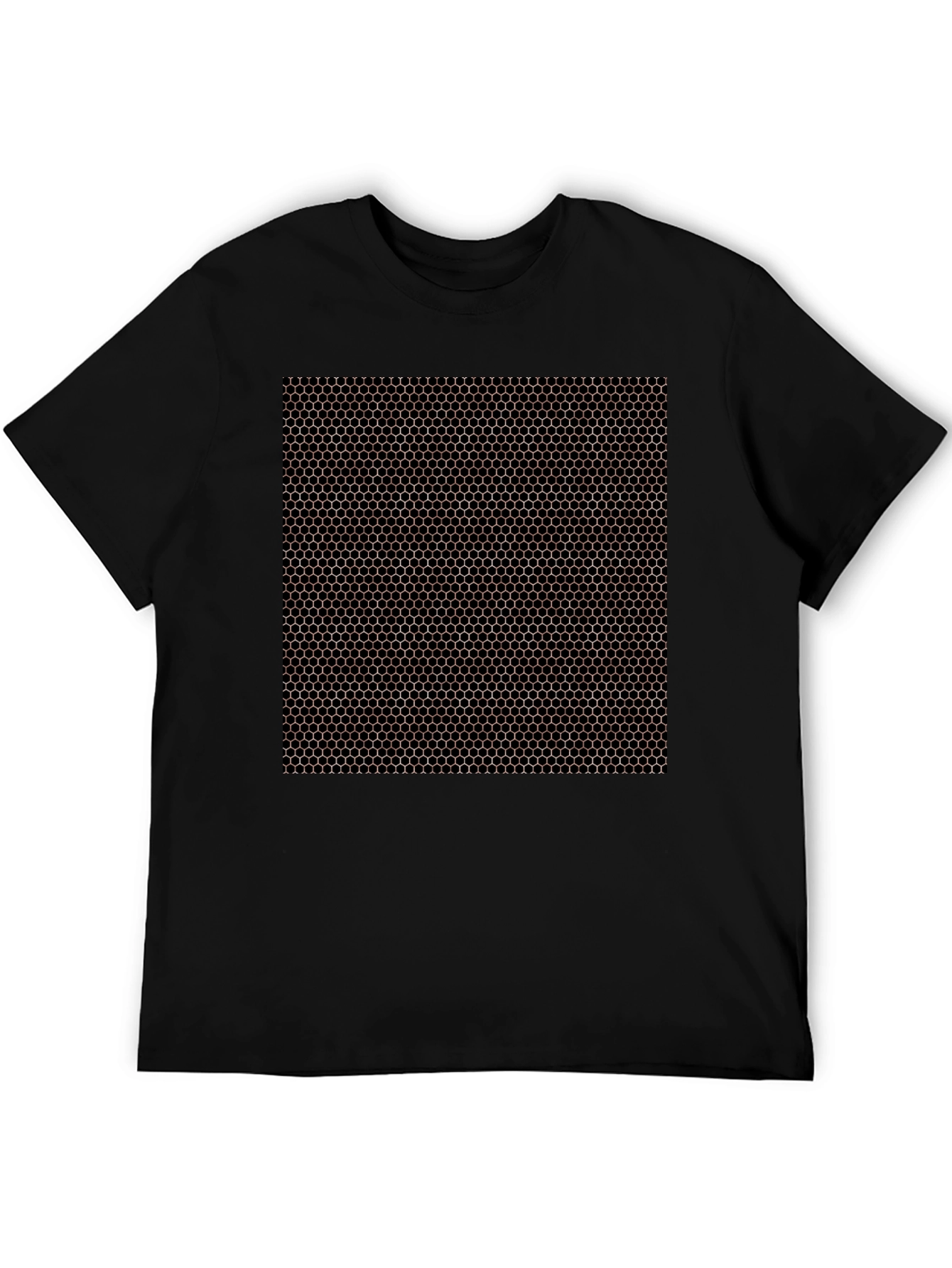 Honeycomb Pattern Black T-Shirt