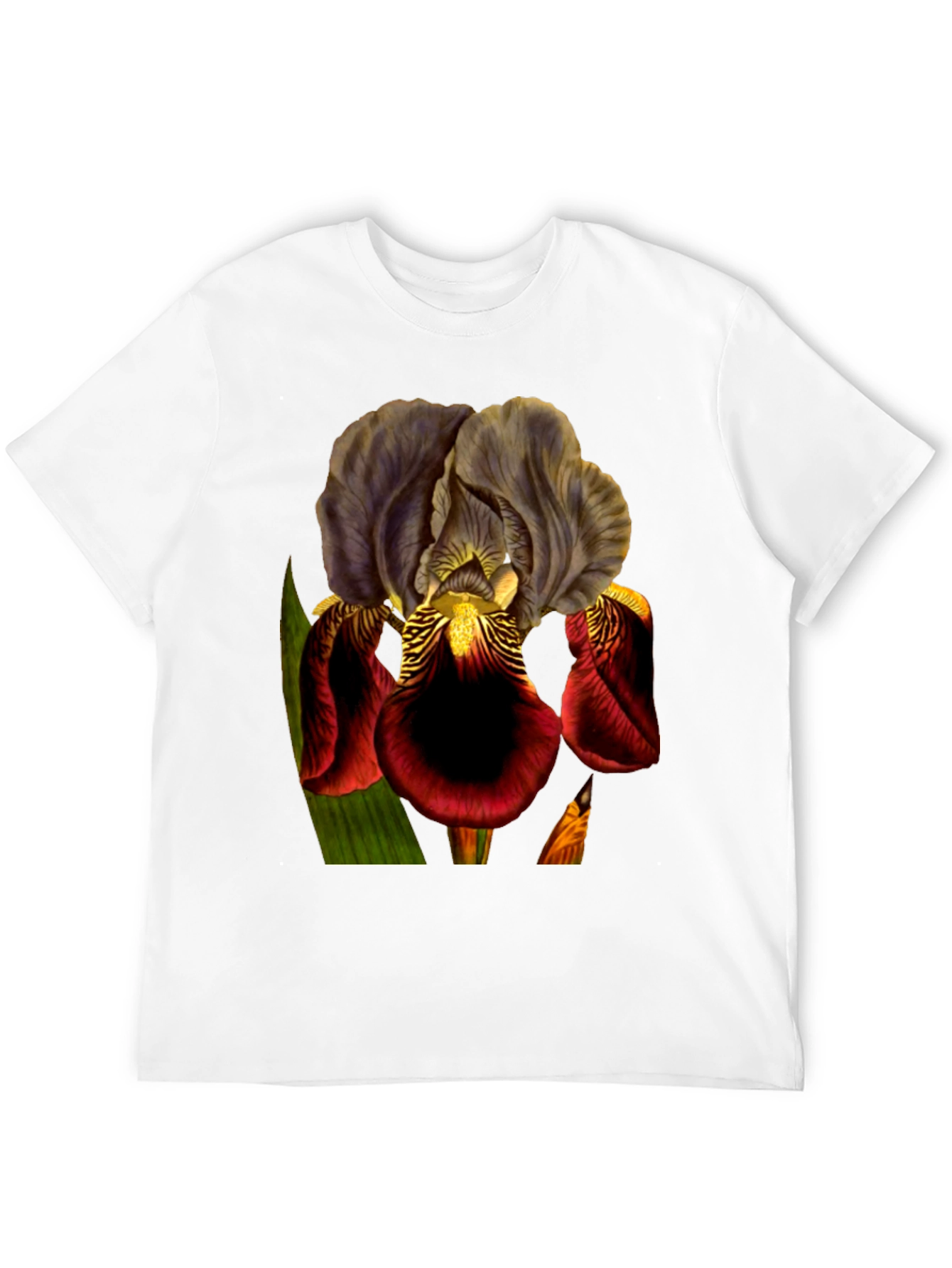 Floral Iris Graphic Black T-Shirt