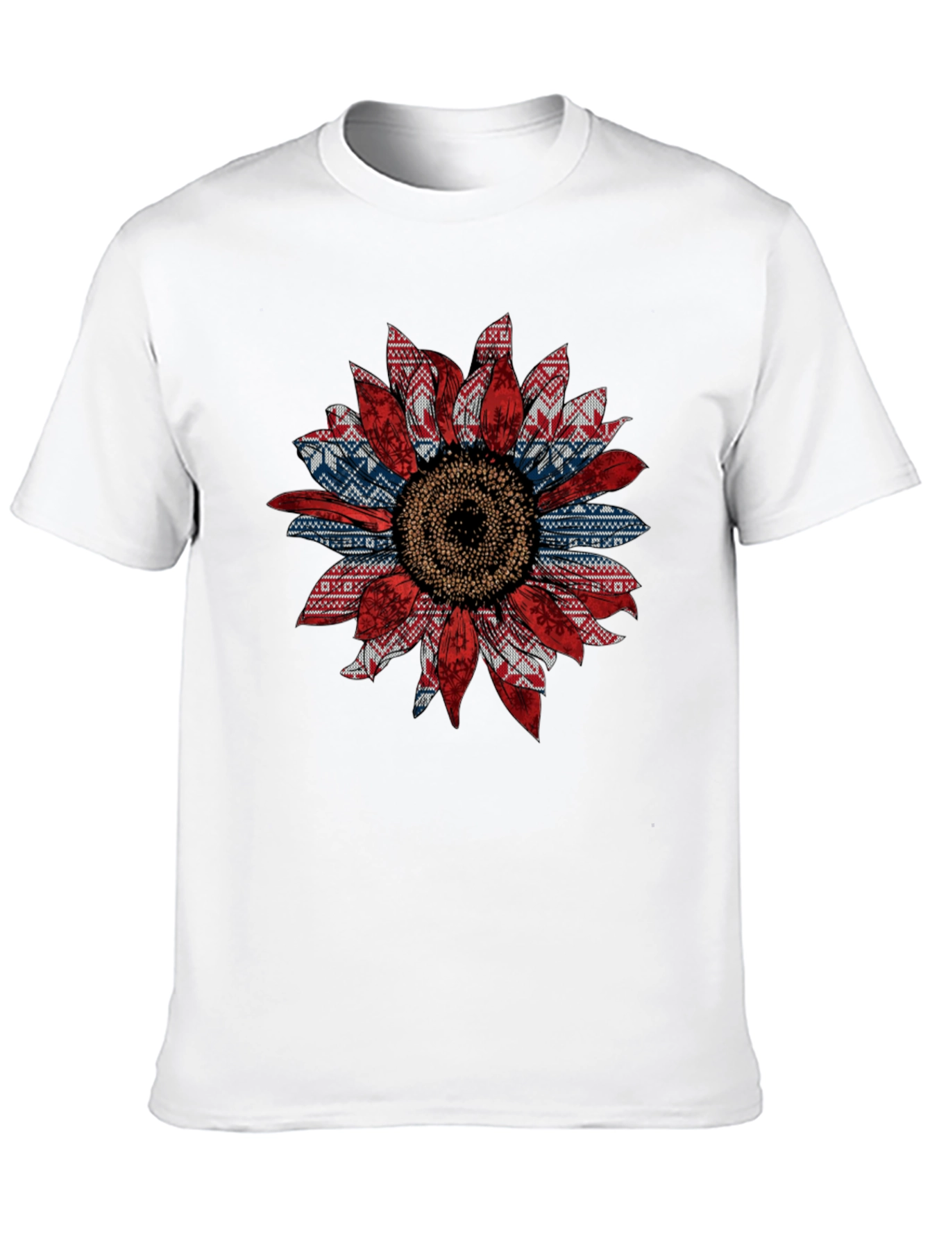 Sunflower Ugly Sweater Pattern T-Shirt