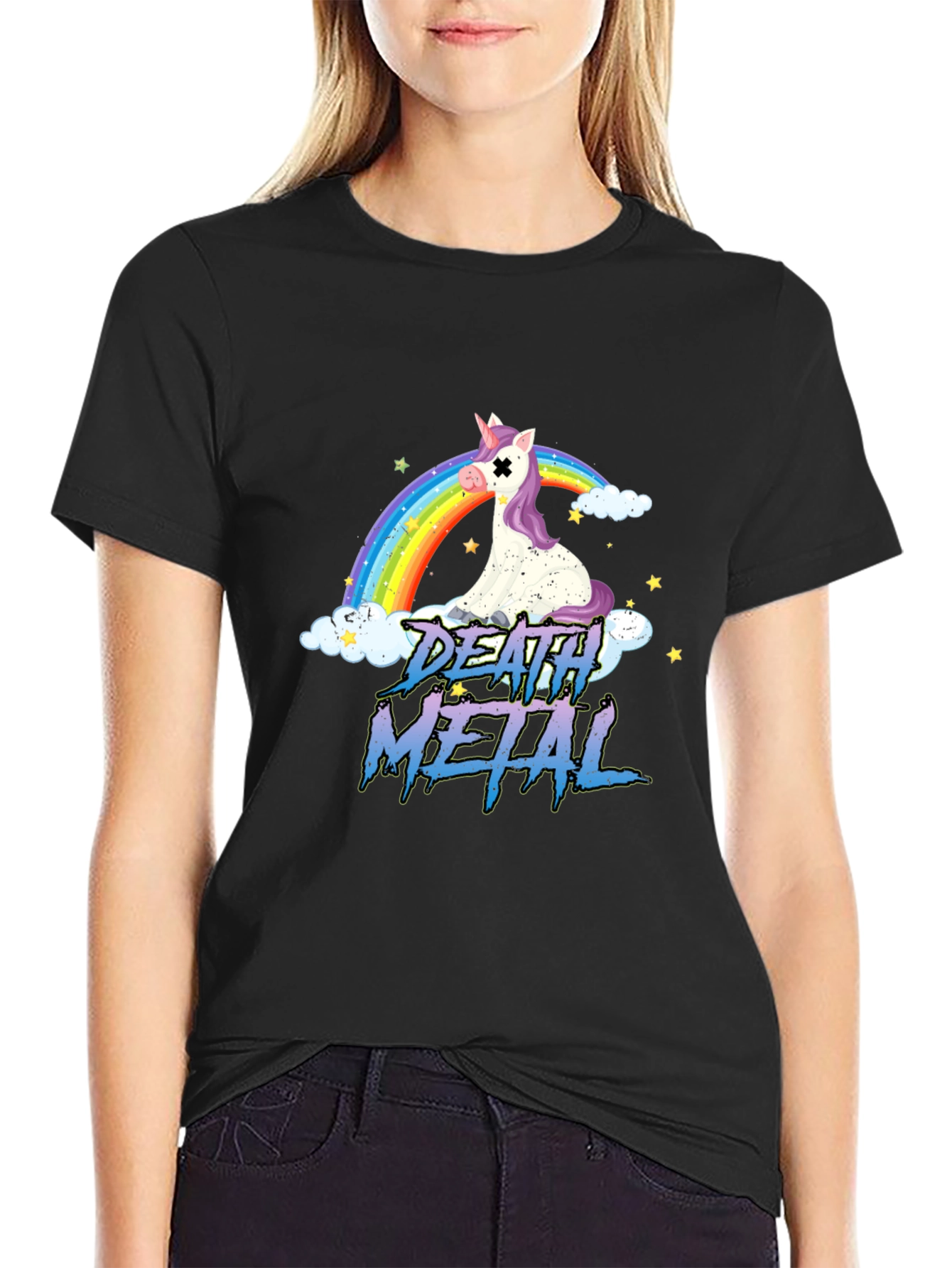 Death Metal Unicorn Rainbow T-Shirt