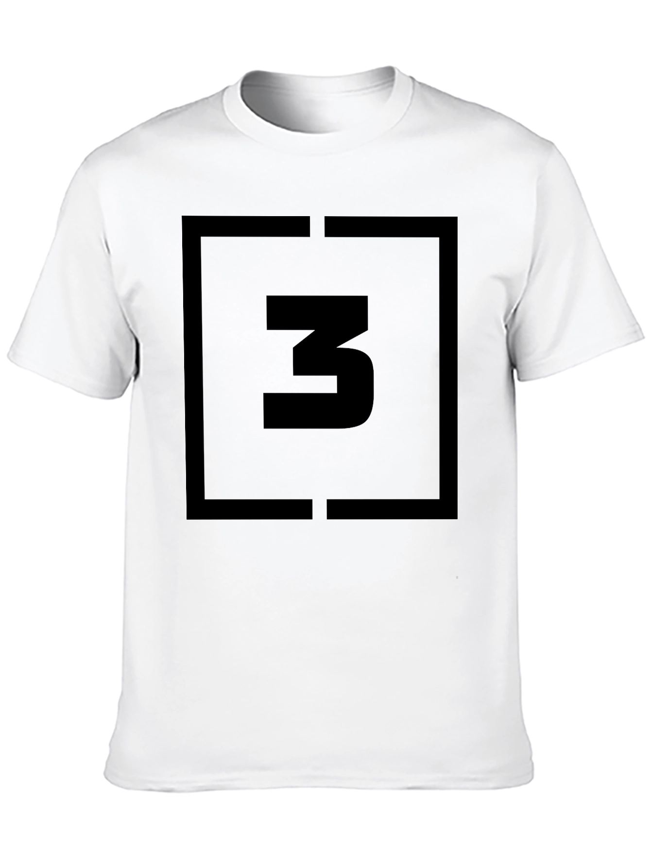 Black T-Shirt with Bold Number 3 Graphic