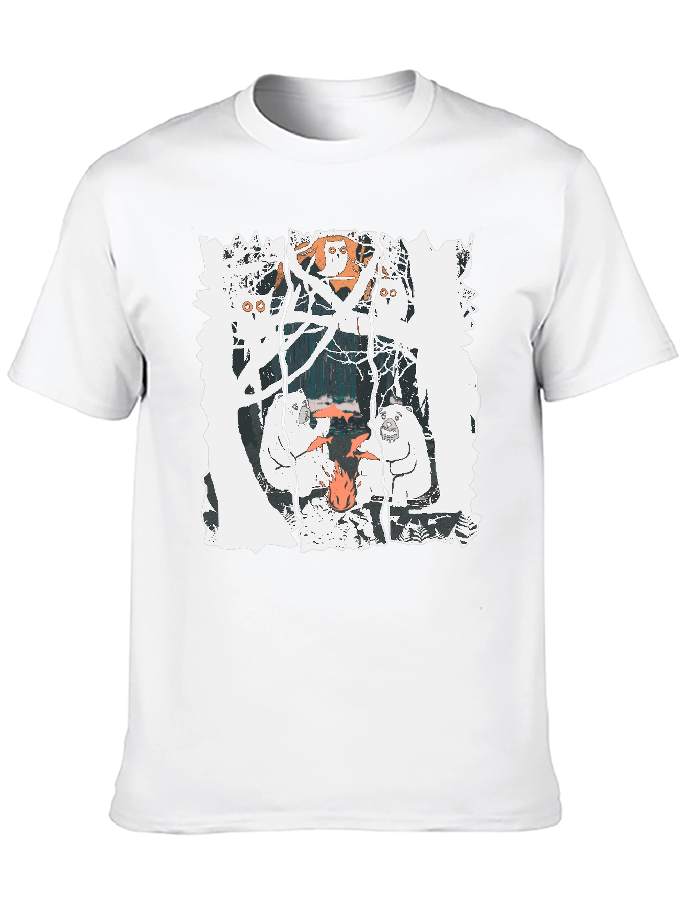 Bear Graphic Print Crew Neck T-Shirt