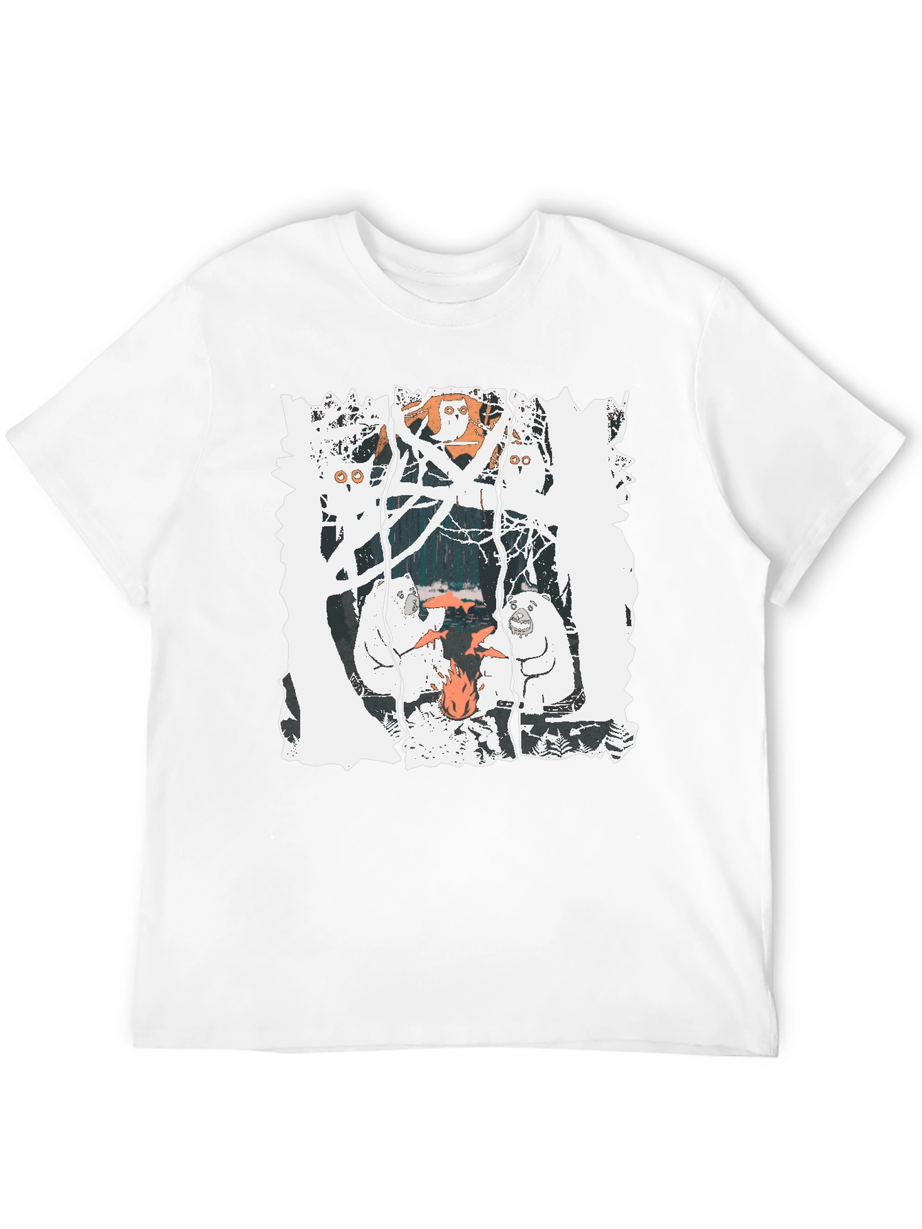 Bear Graphic Print Crew Neck T-Shirt