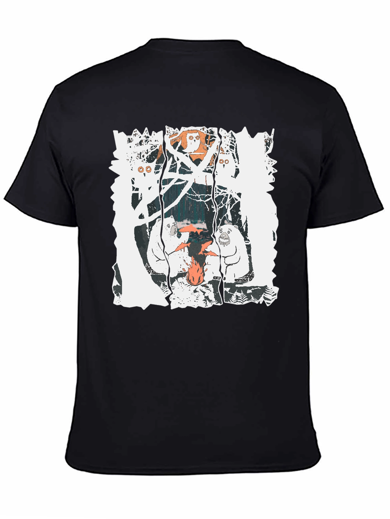 Bear Graphic Print Crew Neck T-Shirt