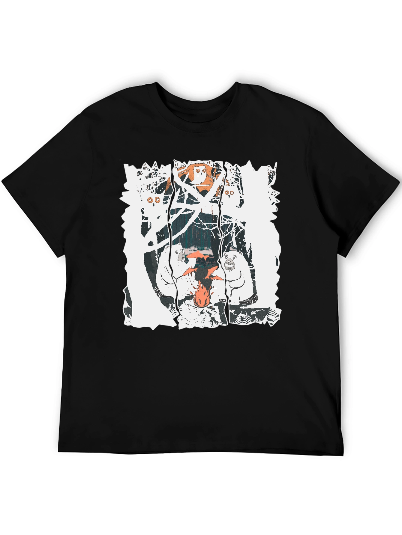 Bear Graphic Print Crew Neck T-Shirt