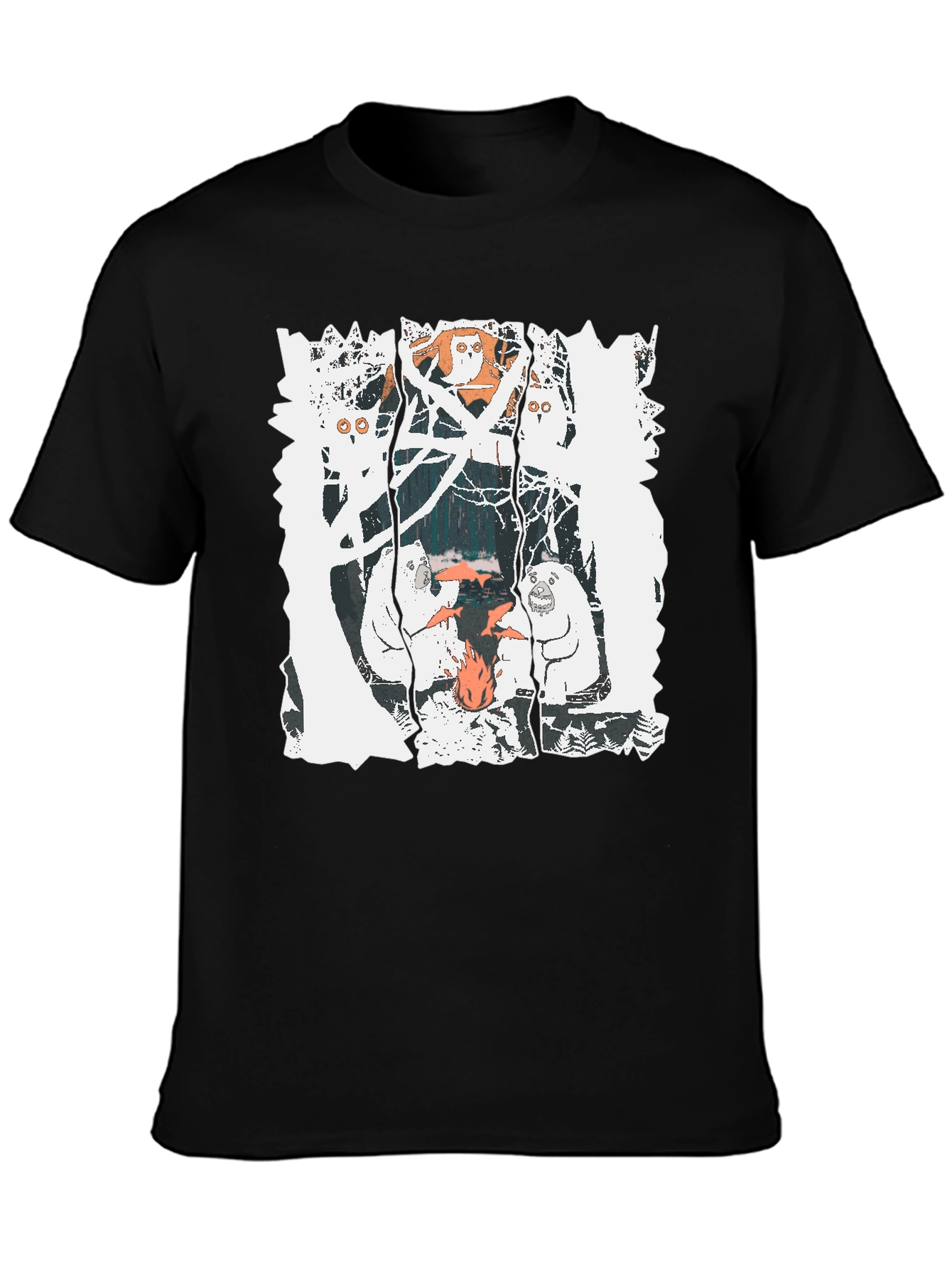 Bear Graphic Print Crew Neck T-Shirt