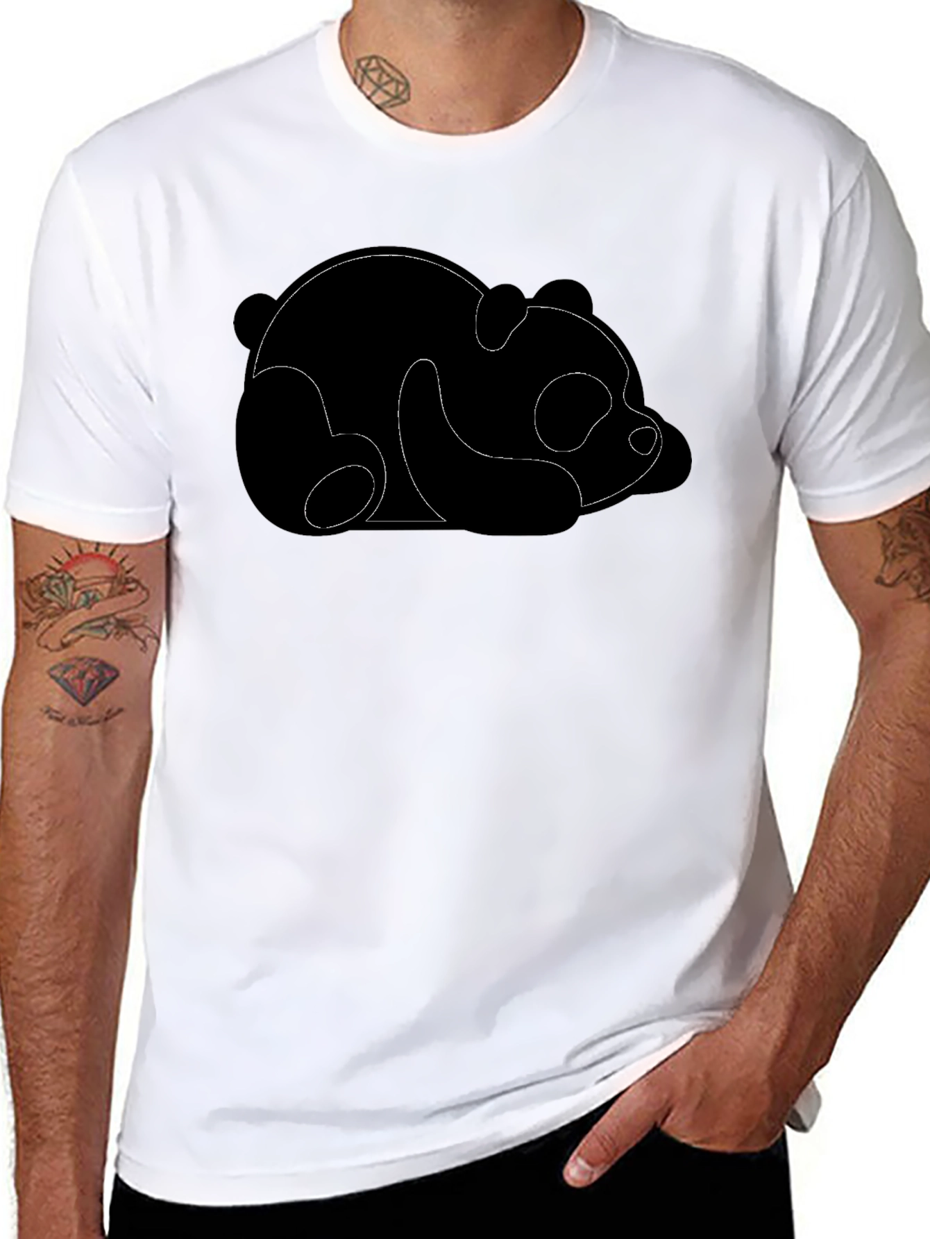 Sleeping Panda Black Graphic Tee
