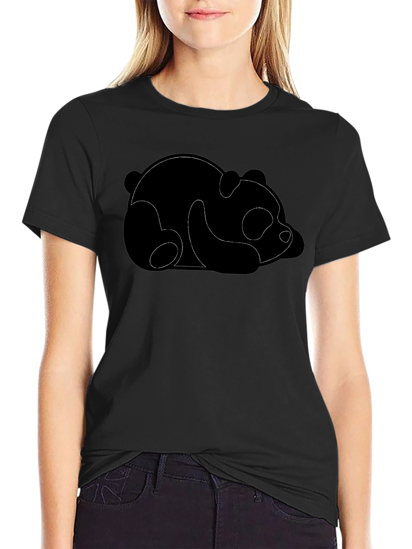 Sleeping Panda Black Graphic Tee