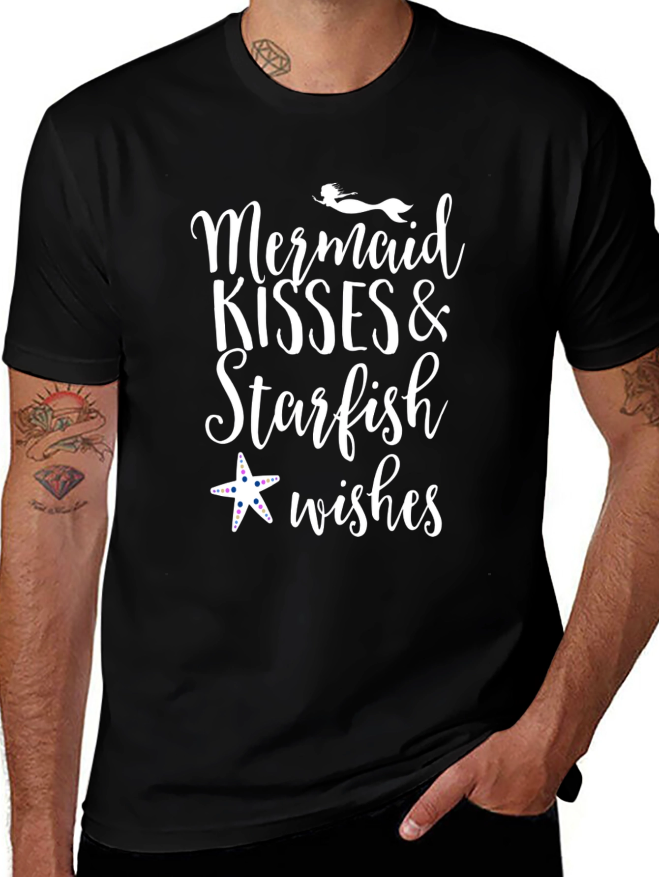 Mermaid Kisses & Starfish Wishes Graphic T-Shirt
