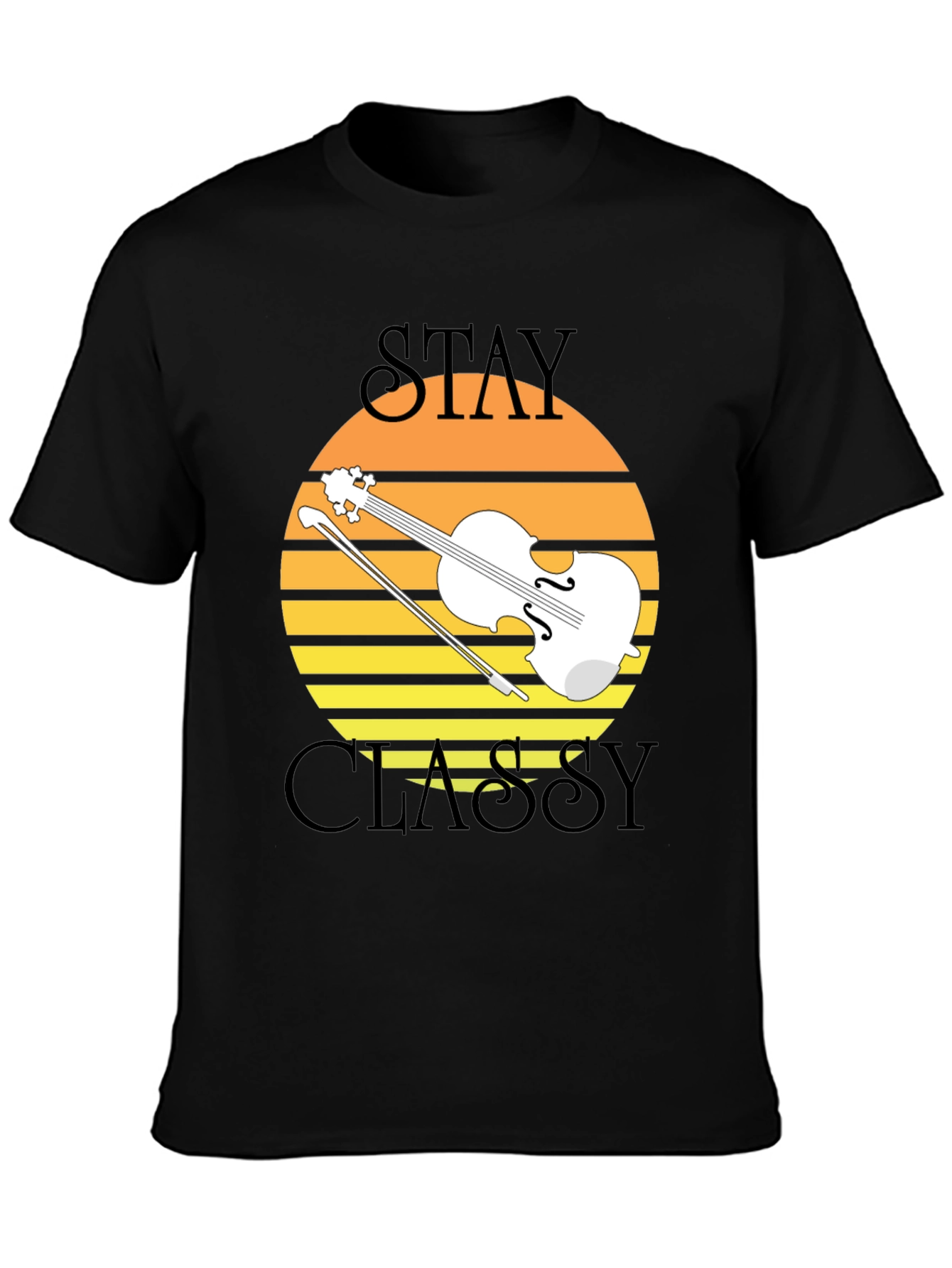 Stay Classy Violin Sunset Graphic Tee