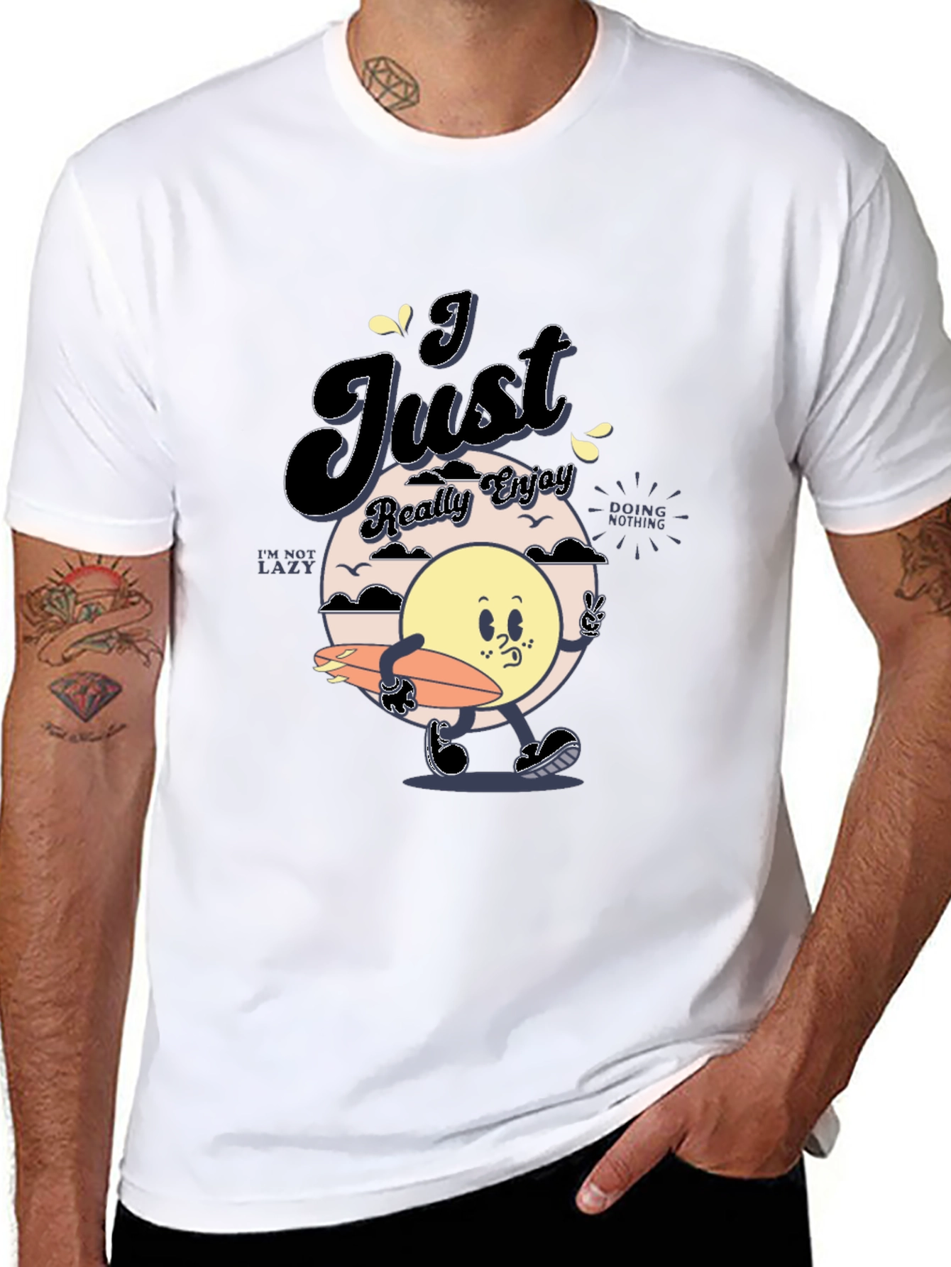 Chill Vibes T-Shirt: Cartoon Sun Graphic Tee