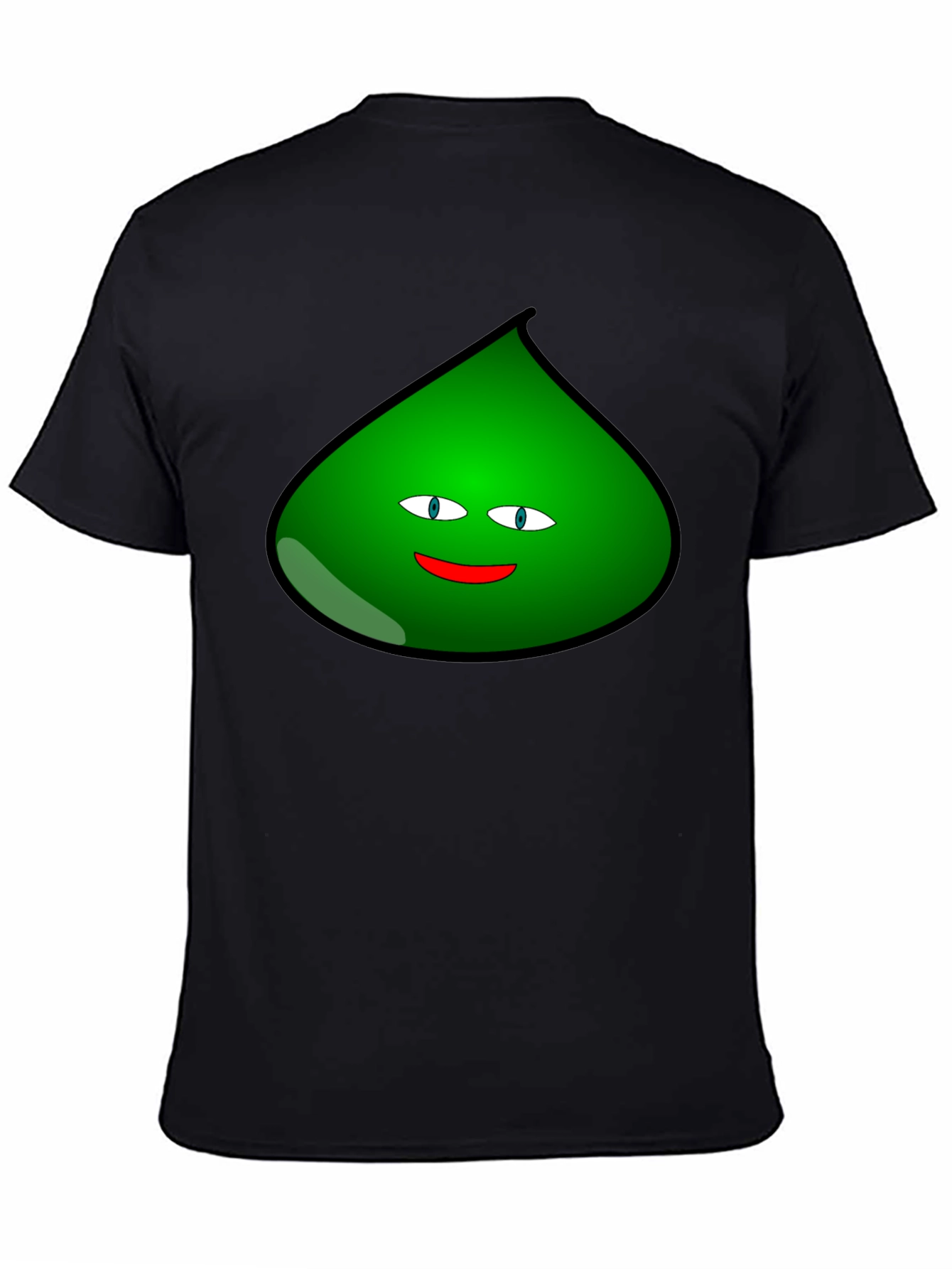 Fun Green Blob Graphic T-Shirt - Black