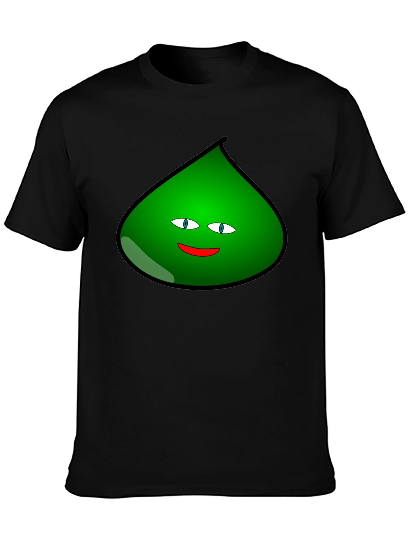 Fun Green Blob Graphic T-Shirt - Black