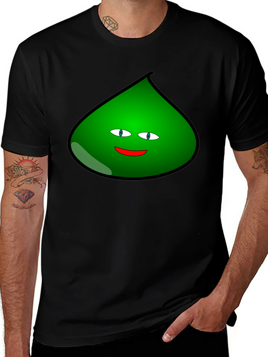 Fun Green Blob Graphic T-Shirt - Black