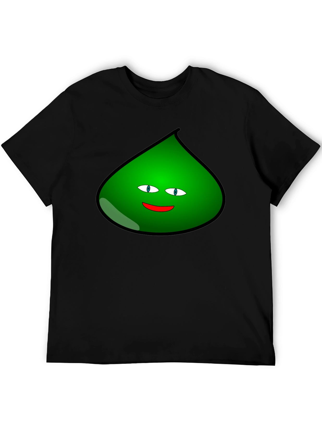 Fun Green Blob Graphic T-Shirt - Black