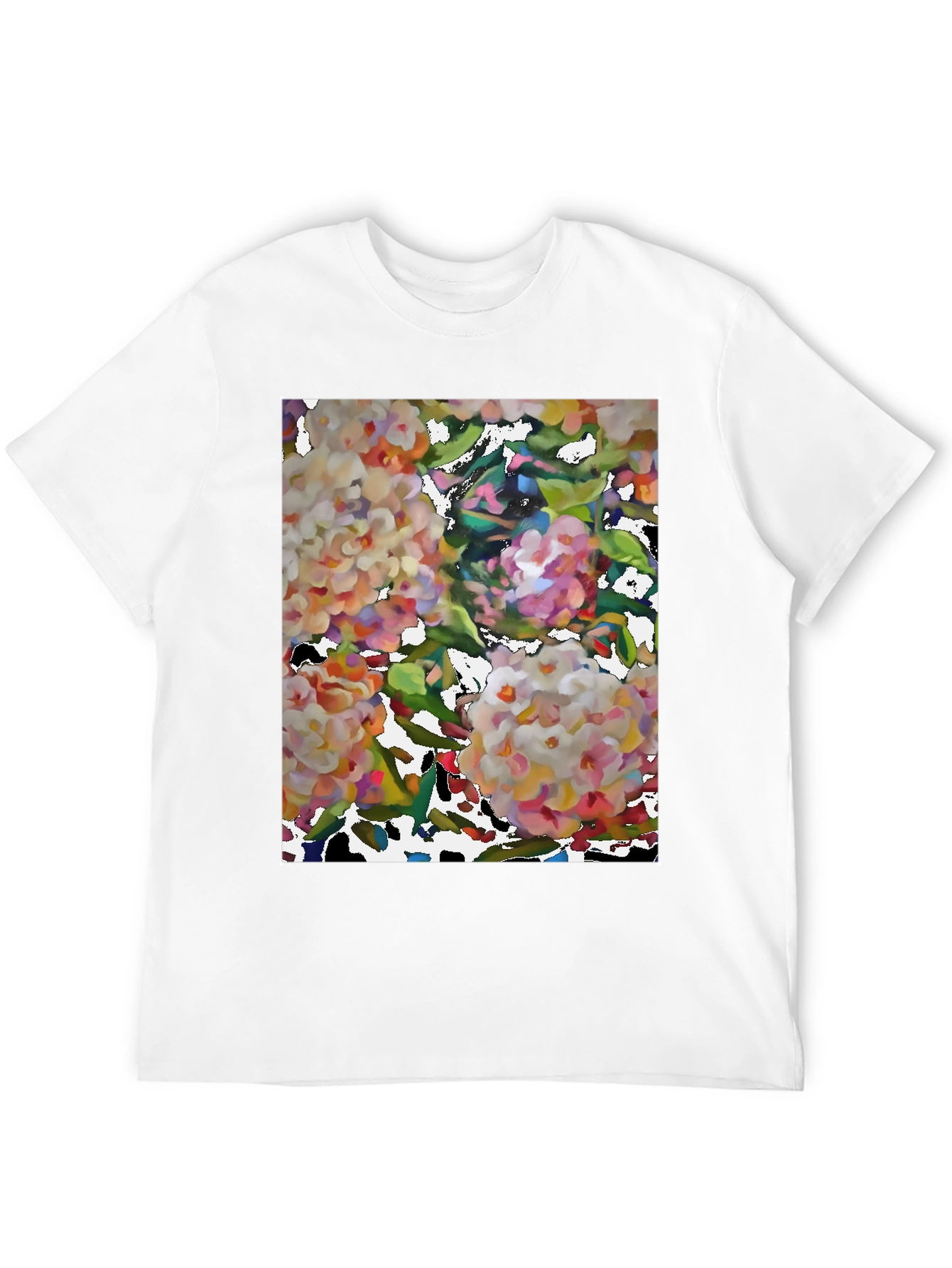 Floral Art Black T-Shirt