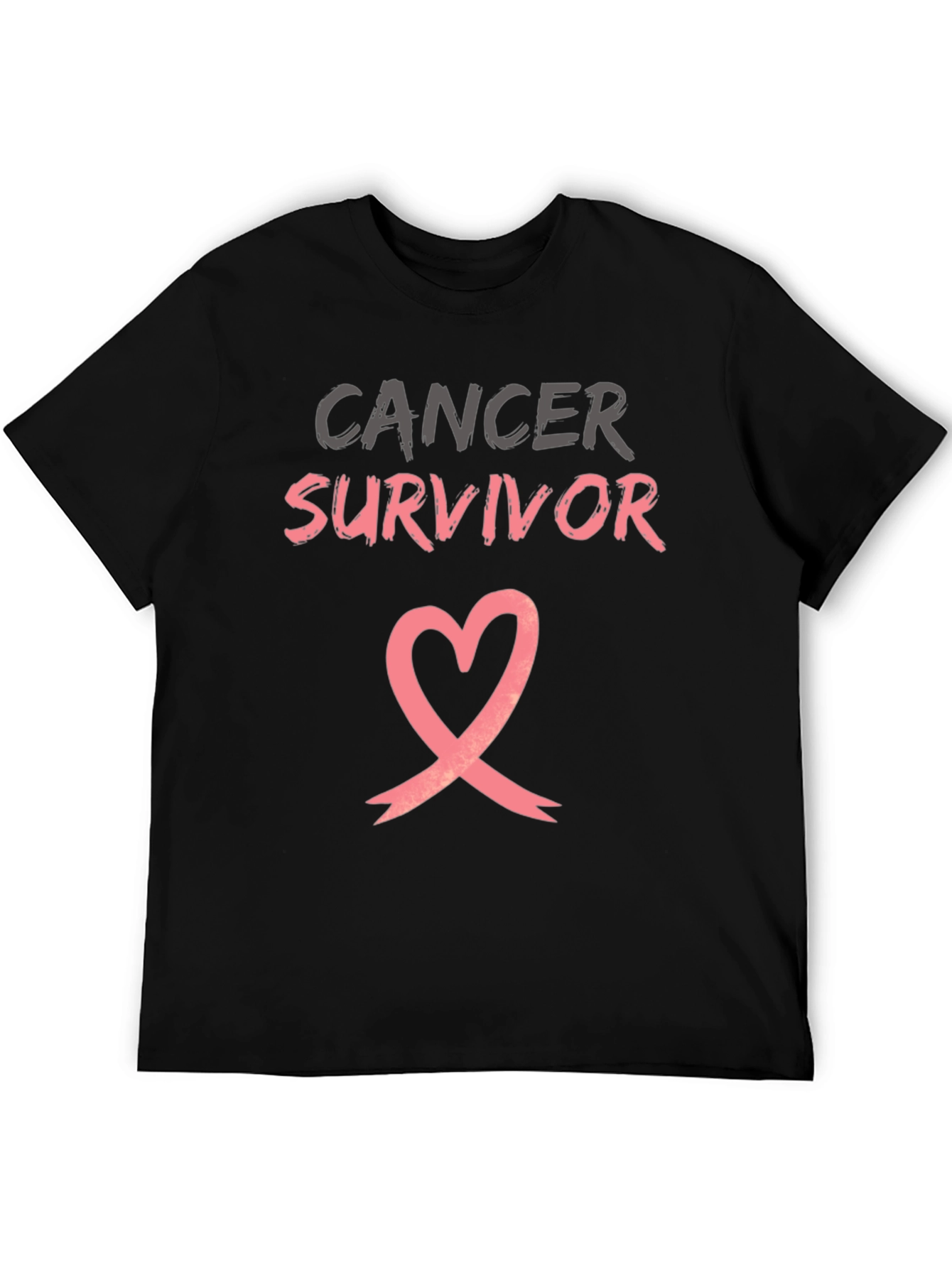 Cancer Survivor T-Shirt with Heart Ribbon Design