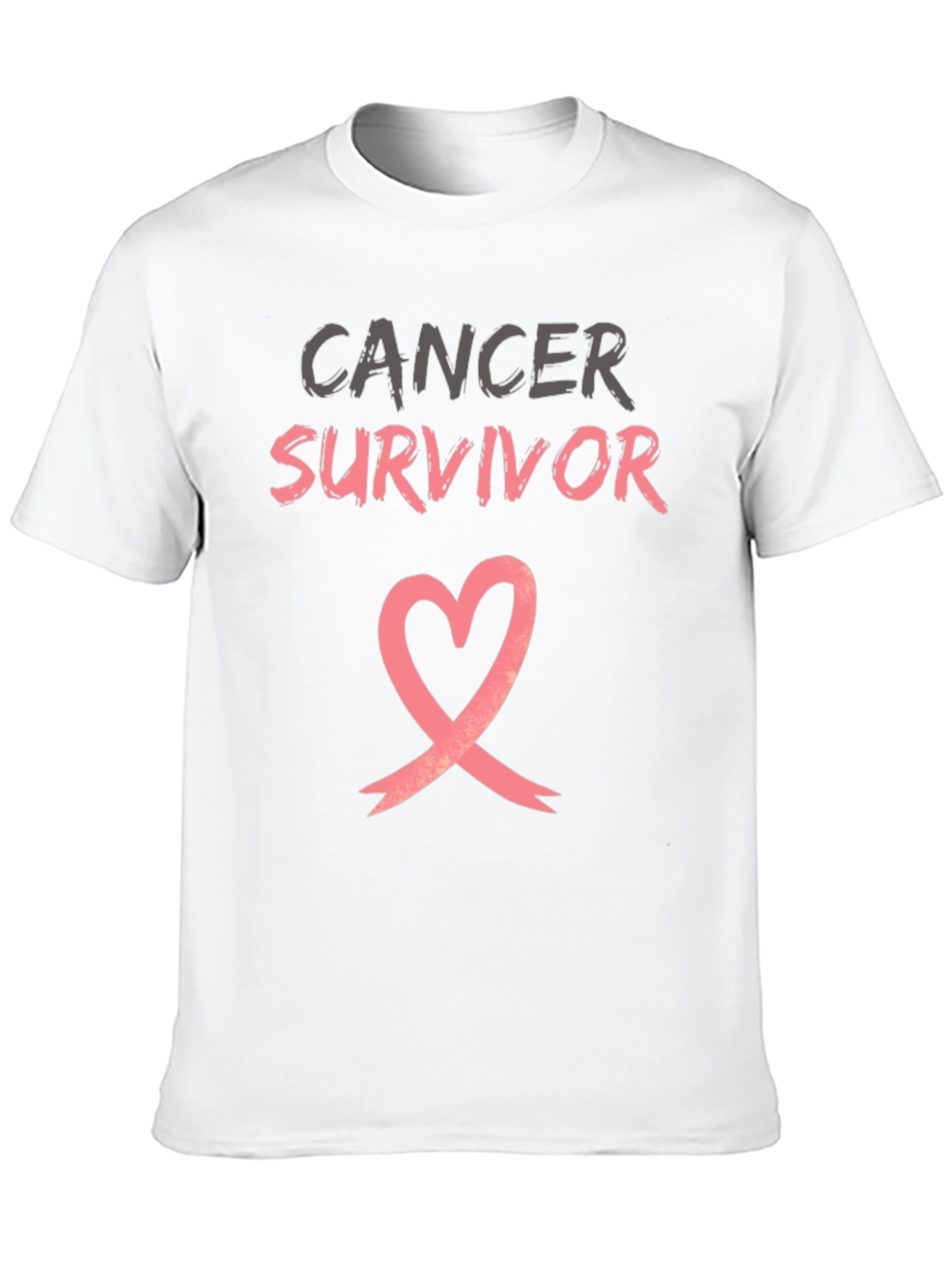 Cancer Survivor T-Shirt with Heart Ribbon Design