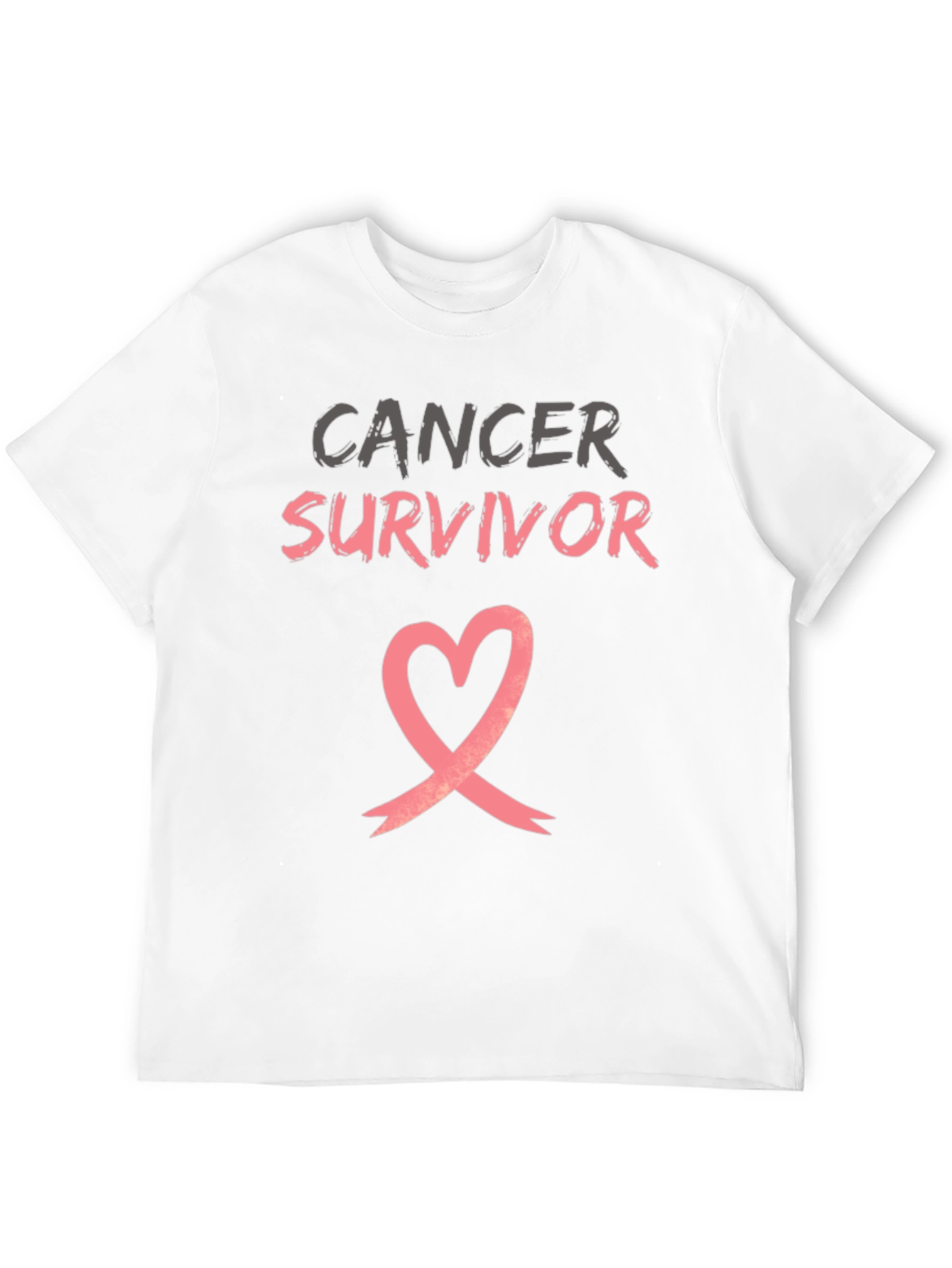 Cancer Survivor T-Shirt with Heart Ribbon Design