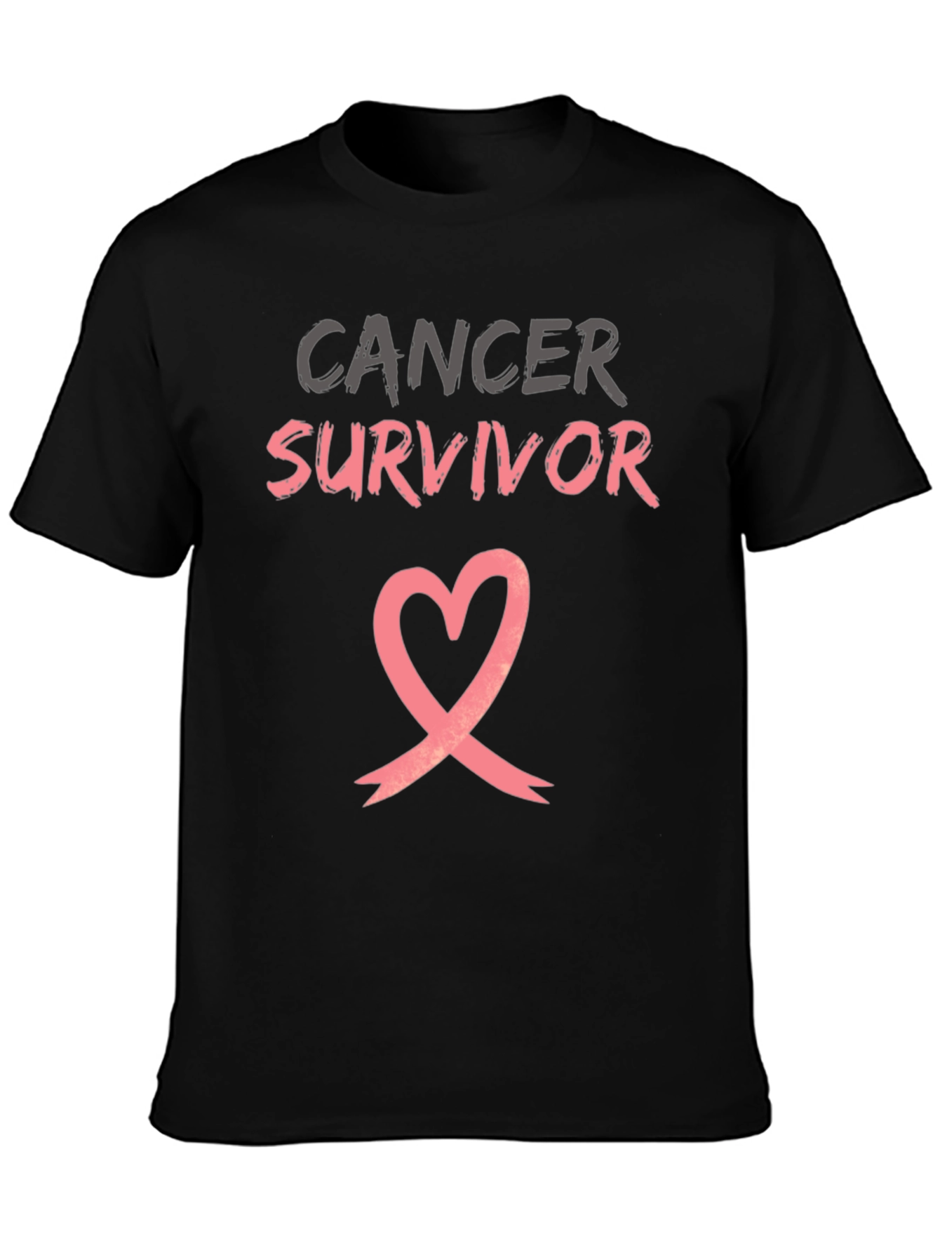 Cancer Survivor T-Shirt with Heart Ribbon Design