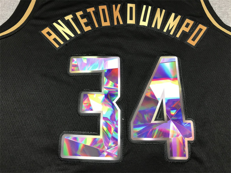Men's Milwaukee Bucks Giannis Antetokounmpo #34 NBA Black Swingman Player Jerseys