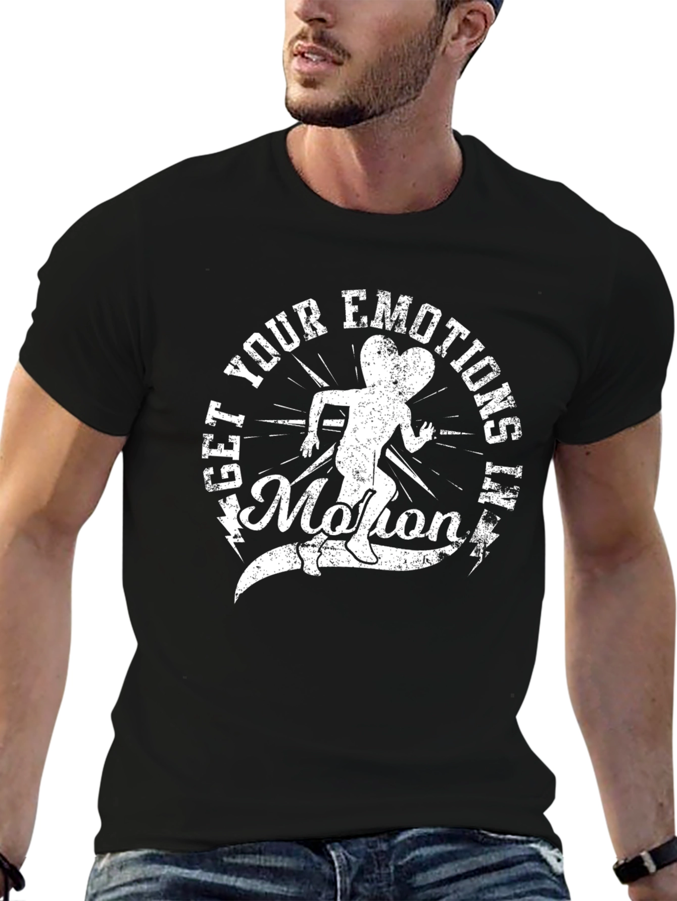 Get Your Emotions in Motion Graphic Black T-Shirt