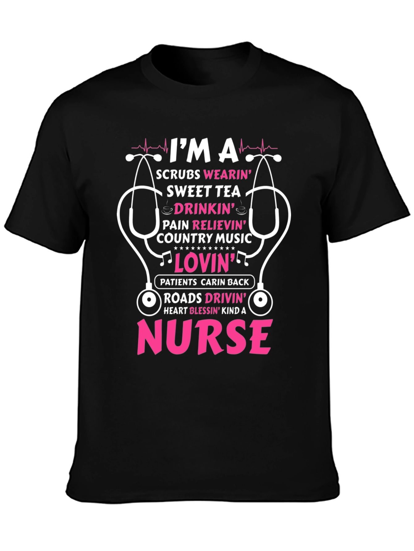 Nurse T-Shirt: Scrubs Sweet Tea Country Music Lovin
