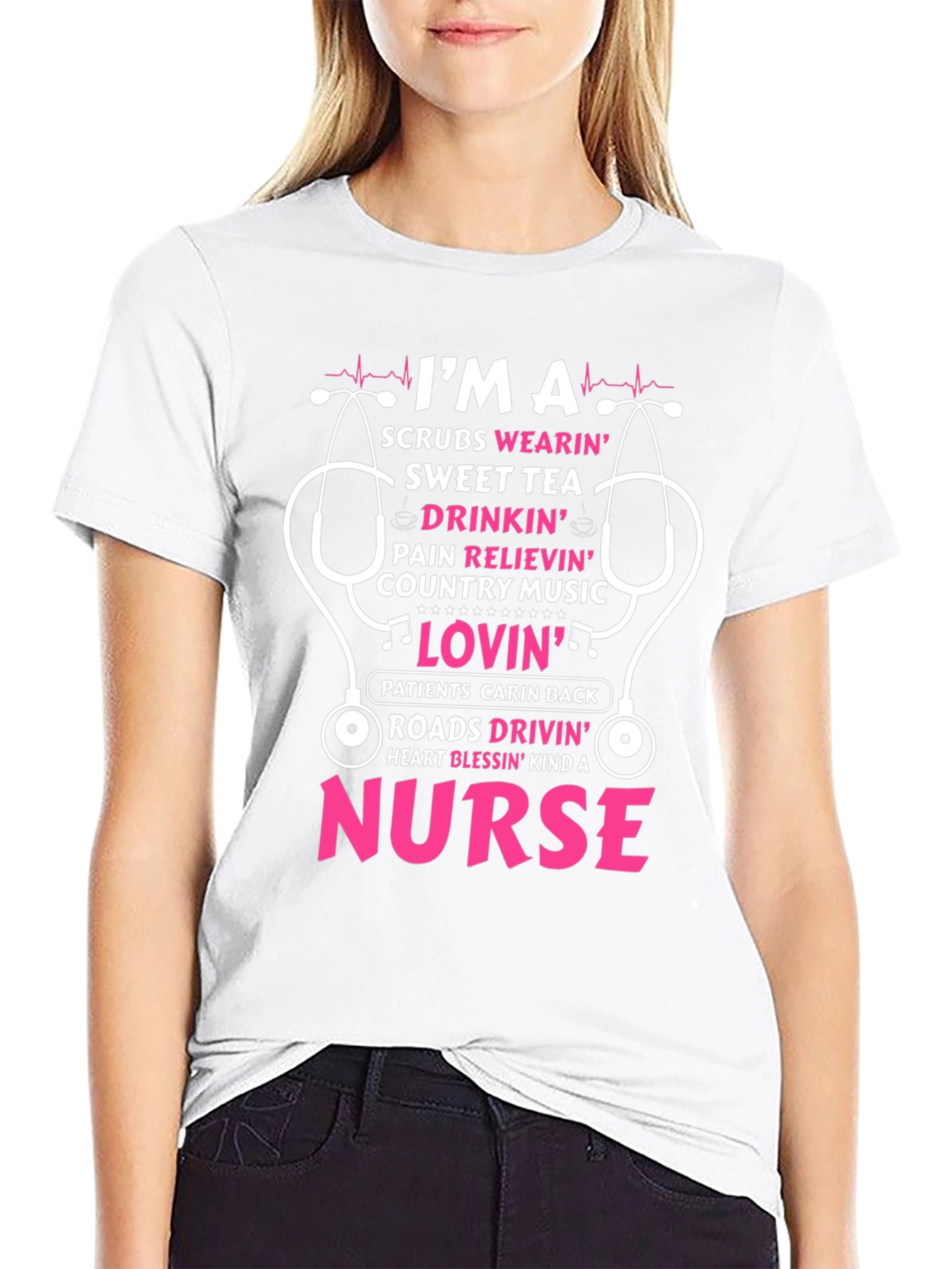 Nurse T-Shirt: Scrubs Sweet Tea Country Music Lovin