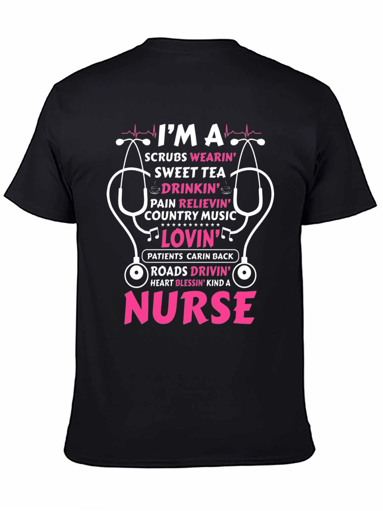 Nurse T-Shirt: Scrubs Sweet Tea Country Music Lovin