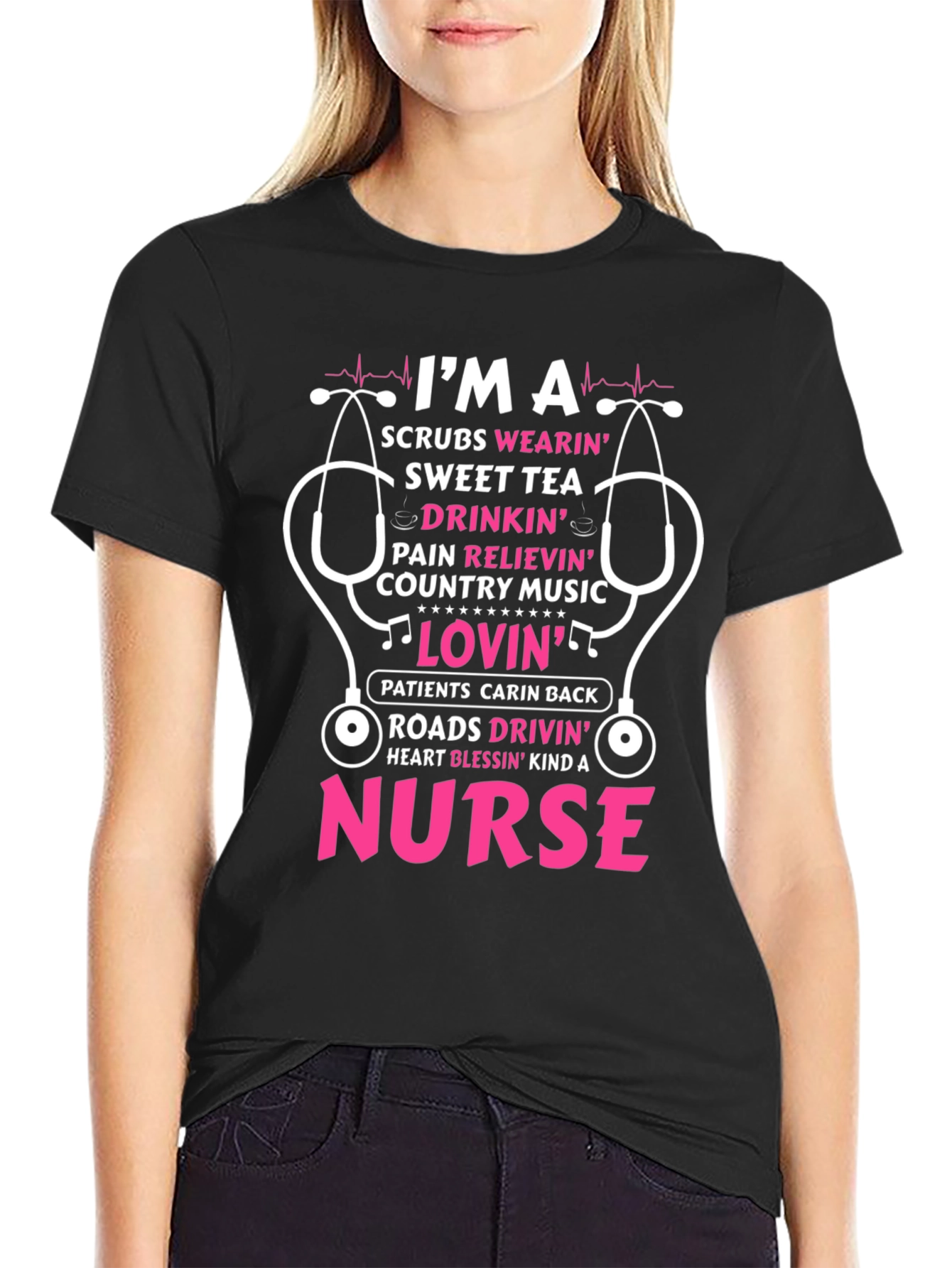 Nurse T-Shirt: Scrubs Sweet Tea Country Music Lovin
