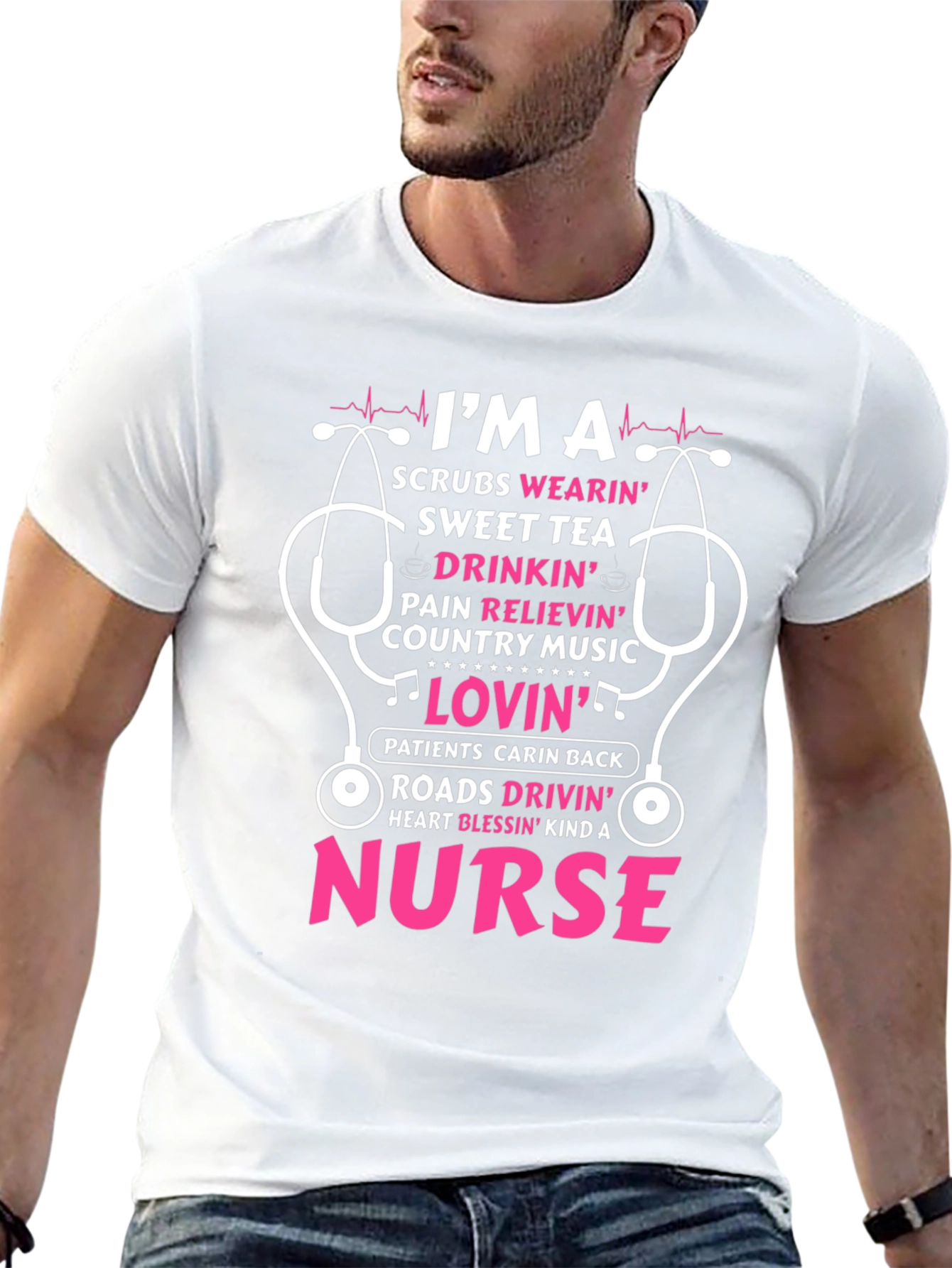 Nurse T-Shirt: Scrubs Sweet Tea Country Music Lovin