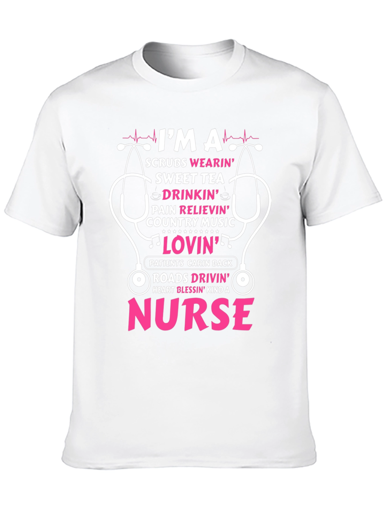 Nurse T-Shirt: Scrubs Sweet Tea Country Music Lovin