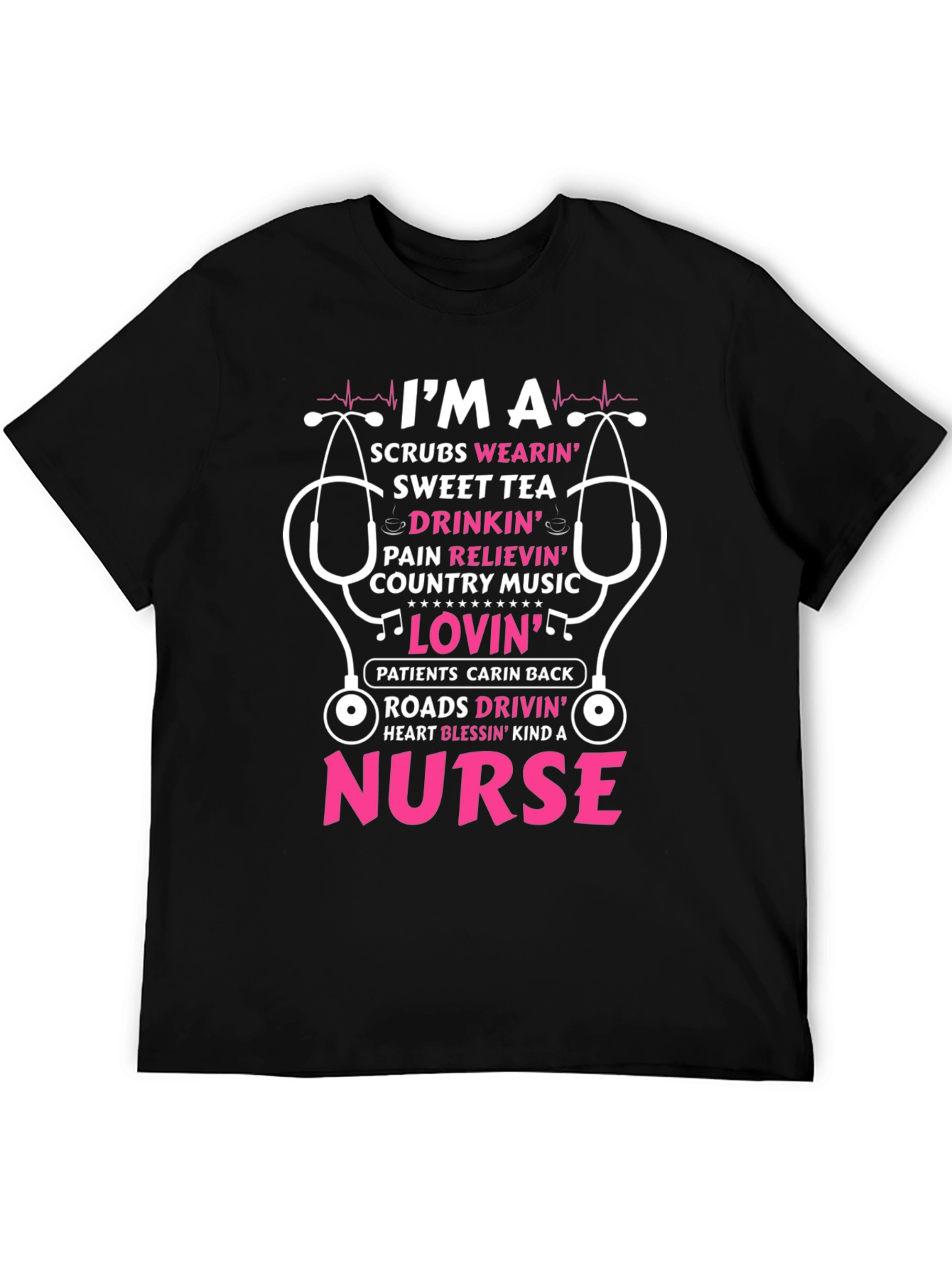 Nurse T-Shirt: Scrubs Sweet Tea Country Music Lovin