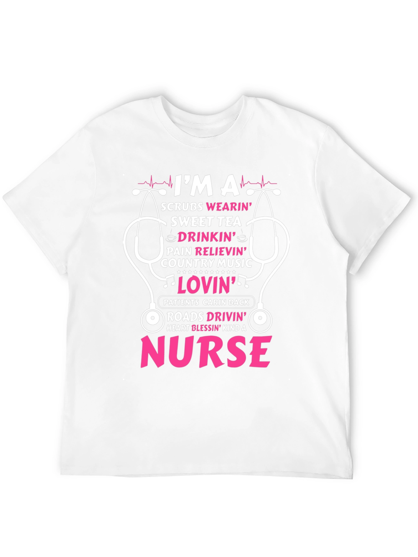 Nurse T-Shirt: Scrubs Sweet Tea Country Music Lovin