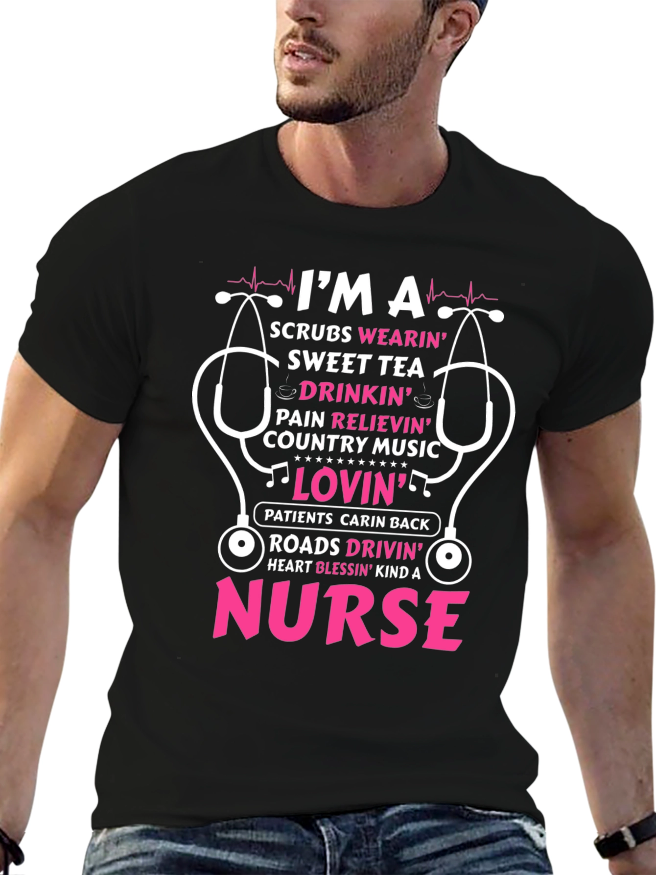 Nurse T-Shirt: Scrubs Sweet Tea Country Music Lovin