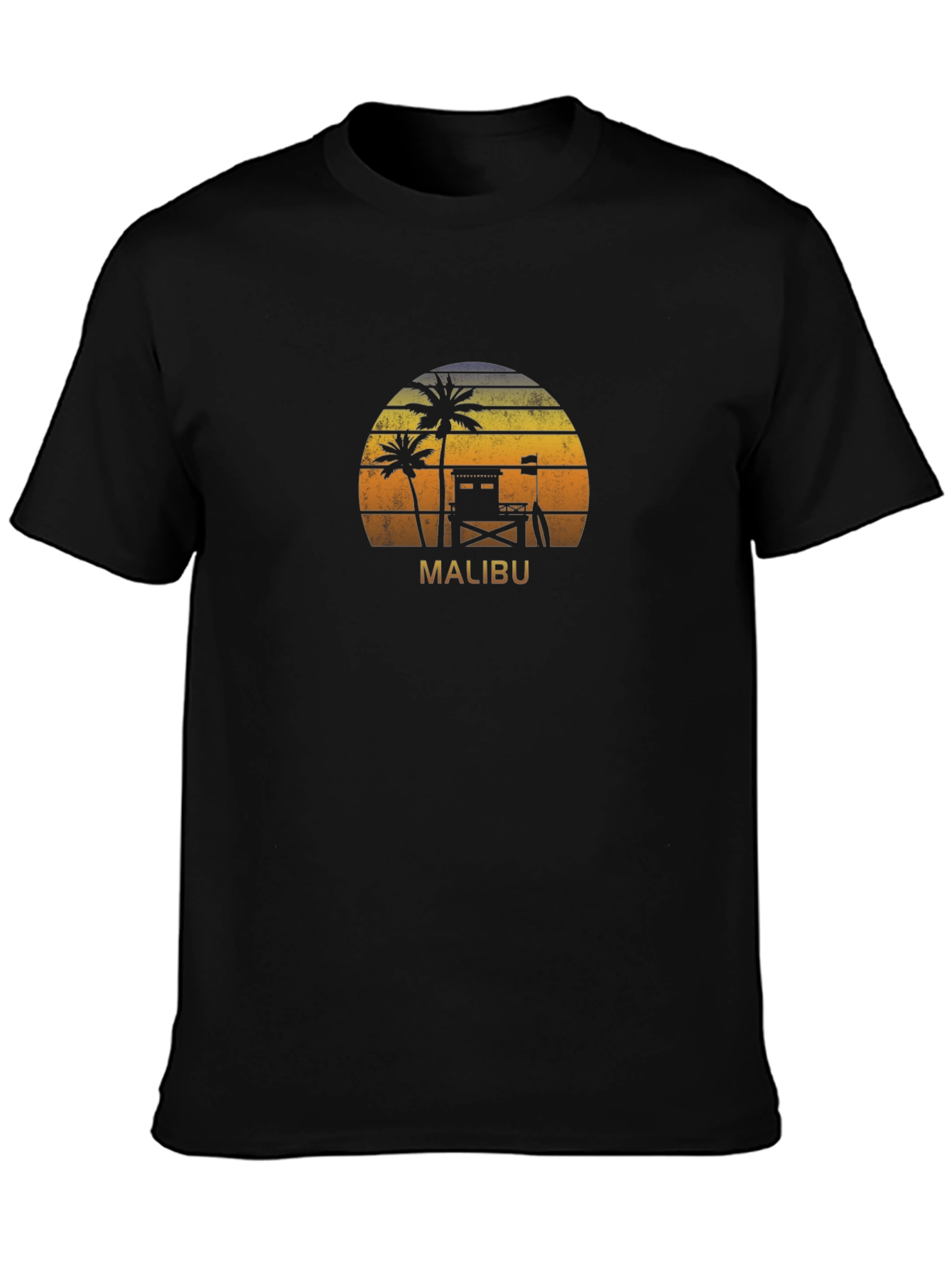 Malibu Beach Sunset Graphic T-Shirt