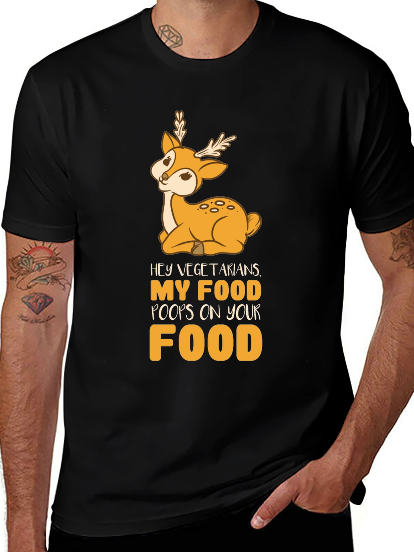 Funny Vegetarian Joke T-Shirt - Deer Food Pun