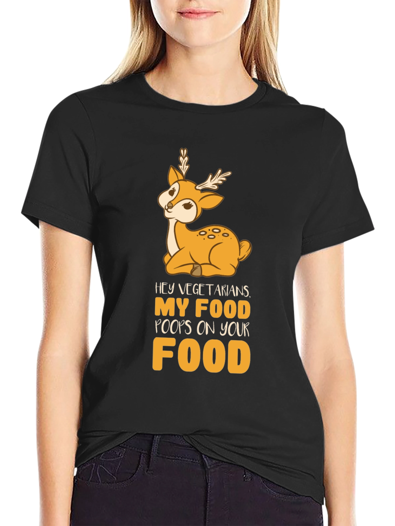 Funny Vegetarian Joke T-Shirt - Deer Food Pun