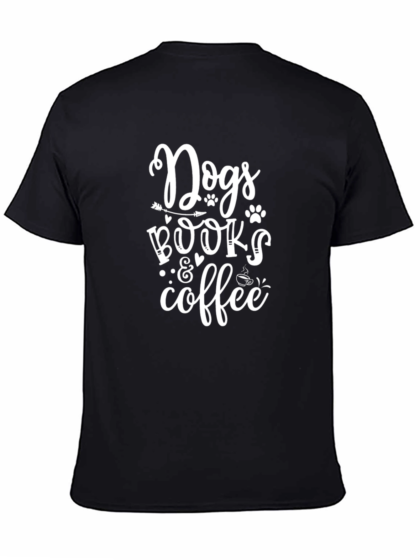 Dogs Books & Coffee Graphic T-Shirt